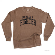 Mama of a Fighter - Varsity - LONG SLEEVE COMFORT COLORS TEE Little Mama Shirt Shop
