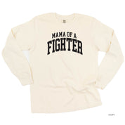 Mama of a Fighter - Varsity - LONG SLEEVE COMFORT COLORS TEE Little Mama Shirt Shop