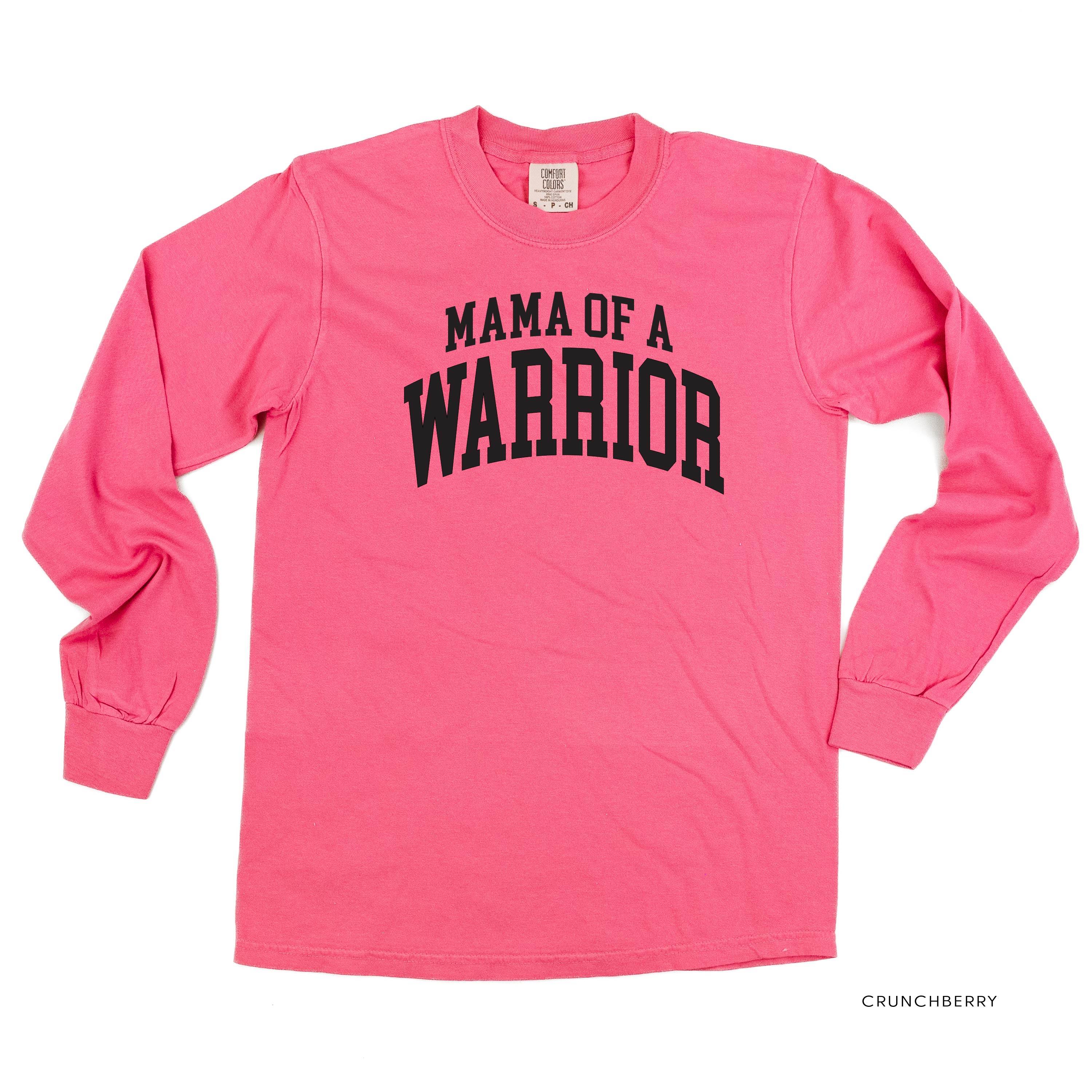 Mama of a Warrior - Varsity - LONG SLEEVE COMFORT COLORS TEE Little Mama Shirt Shop