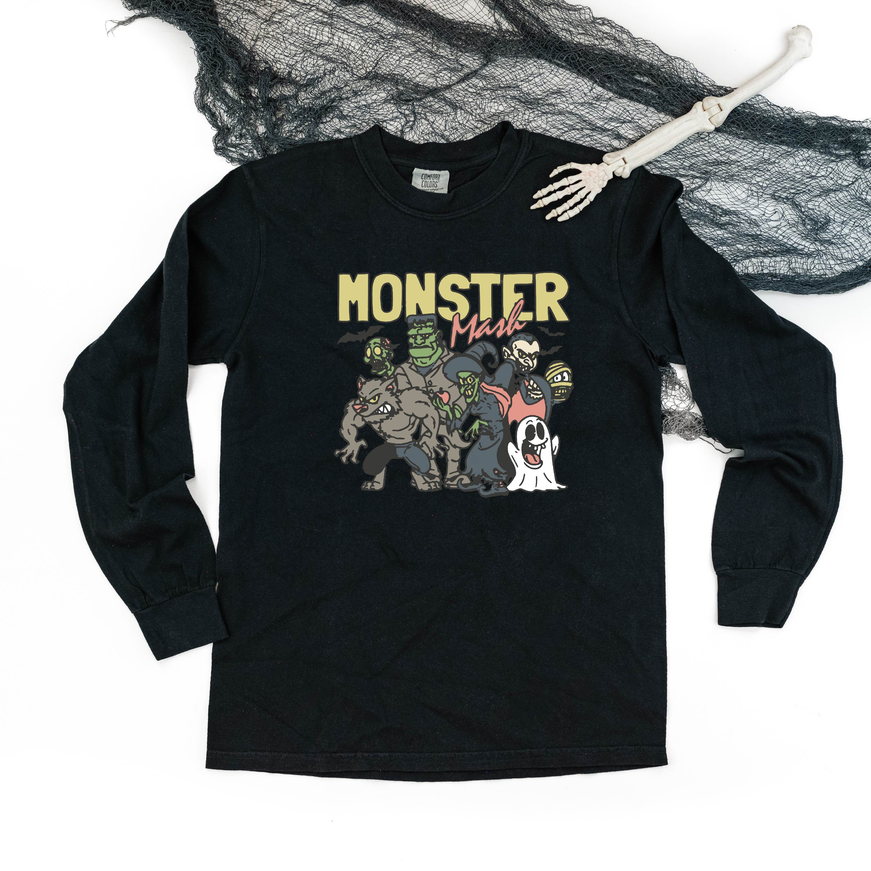 Monster Mash - Long Sleeve Comfort Colors Tee Little Mama Shirt Shop