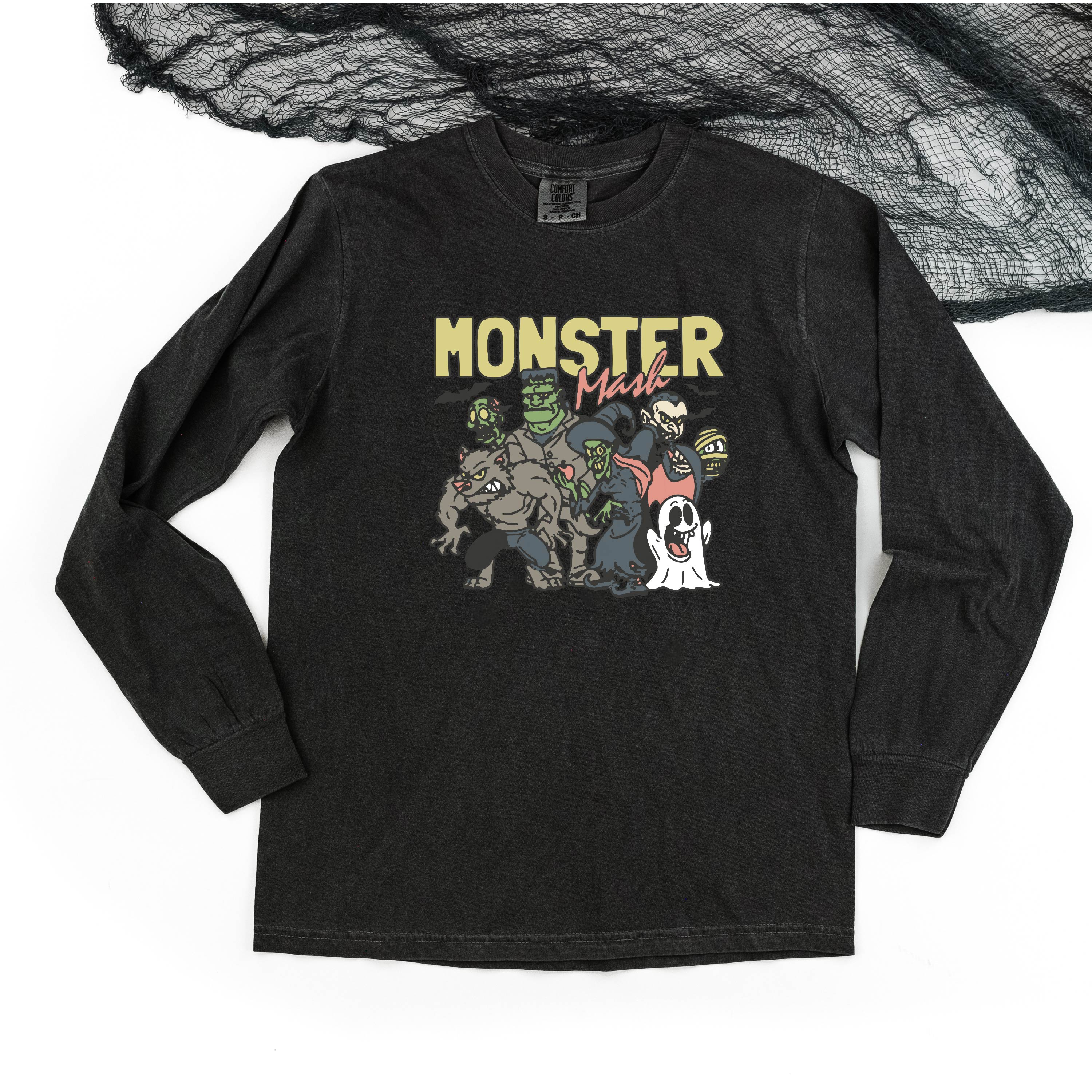 Monster Mash - Long Sleeve Comfort Colors Tee Little Mama Shirt Shop