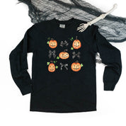 Pumpkins-n-Bows - Long Sleeve Comfort Colors Tee Little Mama Shirt Shop