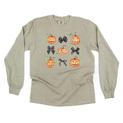 Pumpkins-n-Bows - Long Sleeve Comfort Colors Tee Little Mama Shirt Shop