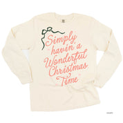 Simply Havin' A Wonderful Christmas Time - LONG SLEEVE Comfort Colors Tee Little Mama Shirt Shop