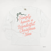 Simply Havin' A Wonderful Christmas Time - LONG SLEEVE Comfort Colors Tee Little Mama Shirt Shop