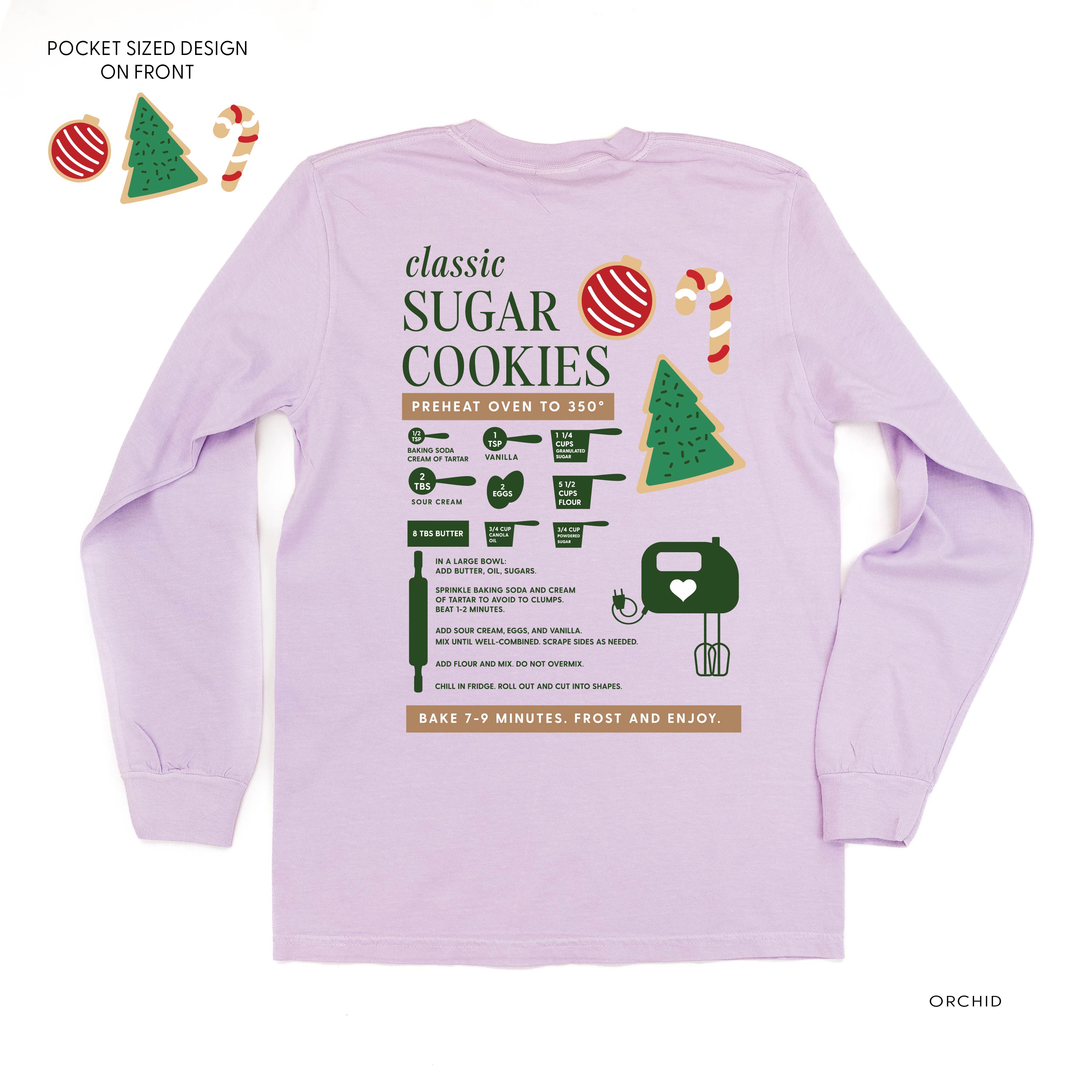 Sugar Cookie Recipe (pf&b) - LONG SLEEVE Comfort Colors Tee Little Mama Shirt Shop