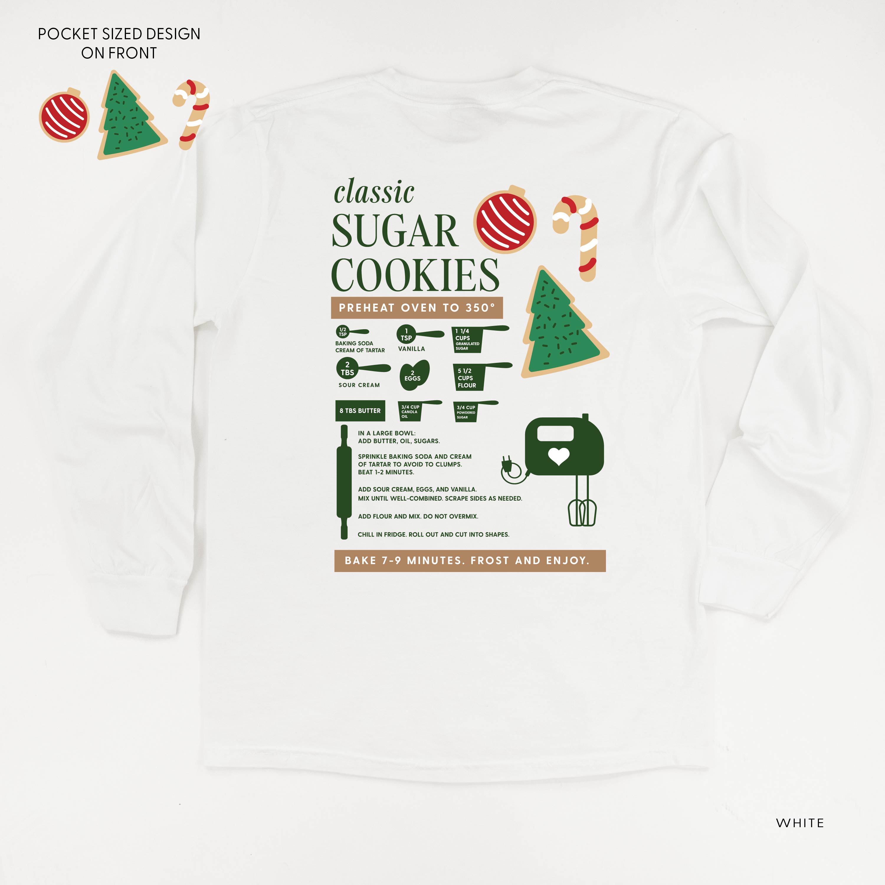 Sugar Cookie Recipe (pf&b) - LONG SLEEVE Comfort Colors Tee Little Mama Shirt Shop