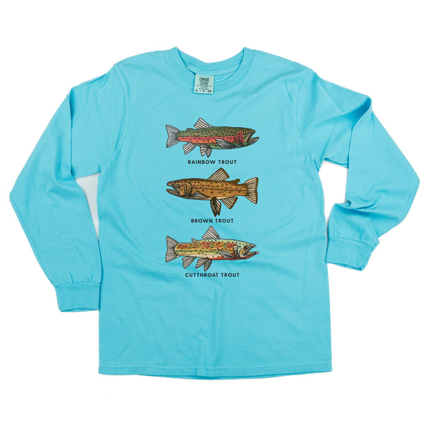 Trout Chart - Hand Drawn - LONG SLEEVE COMFORT COLORS TEE