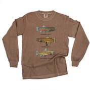 Trout Chart - Hand Drawn - LONG SLEEVE Comfort Colors Tee Little Mama Shirt Shop
