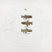 Trout Chart - Hand Drawn - LONG SLEEVE Comfort Colors Tee Little Mama Shirt Shop