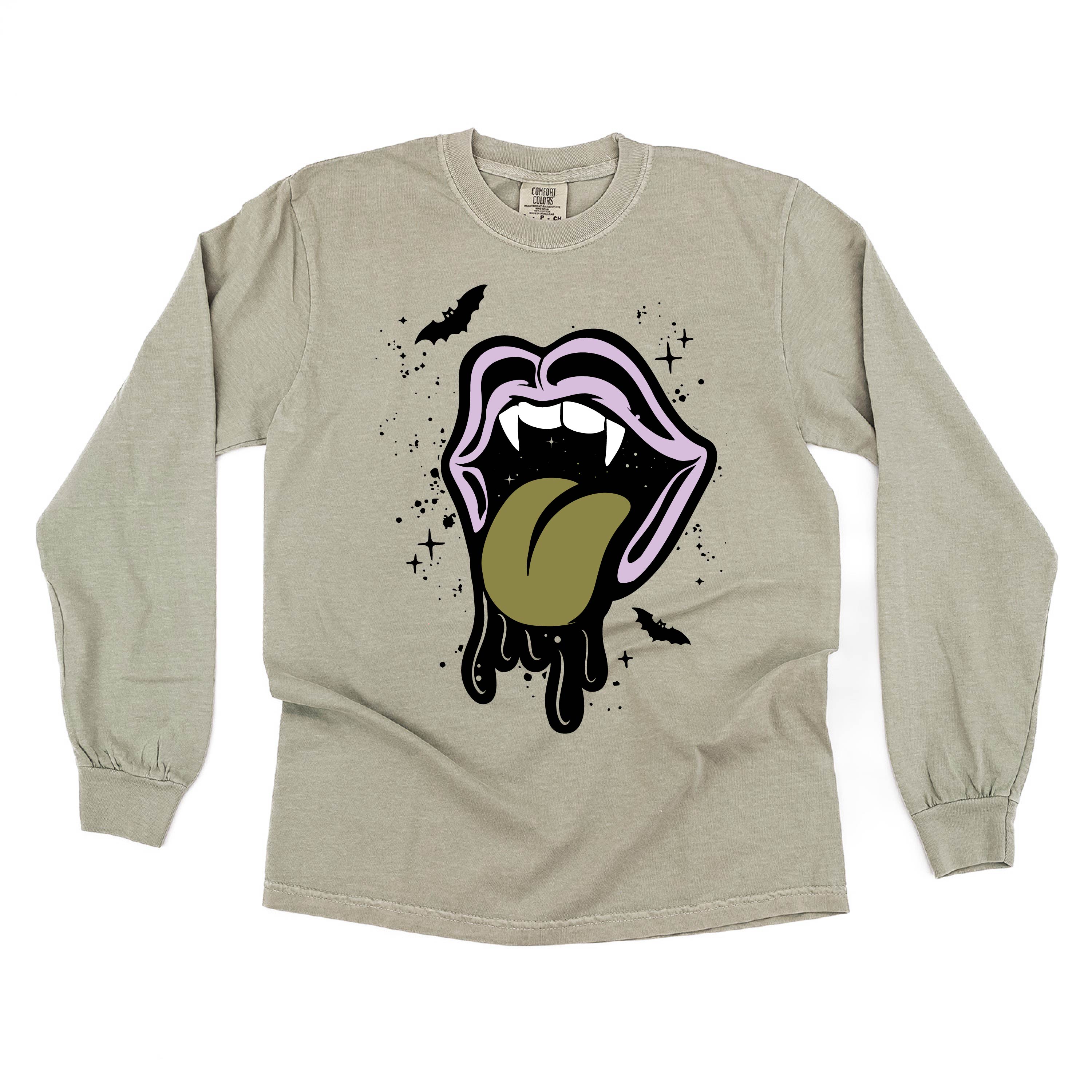 Vampire Drippy Mouth - Long Sleeve Comfort Colors Tee Little Mama Shirt Shop