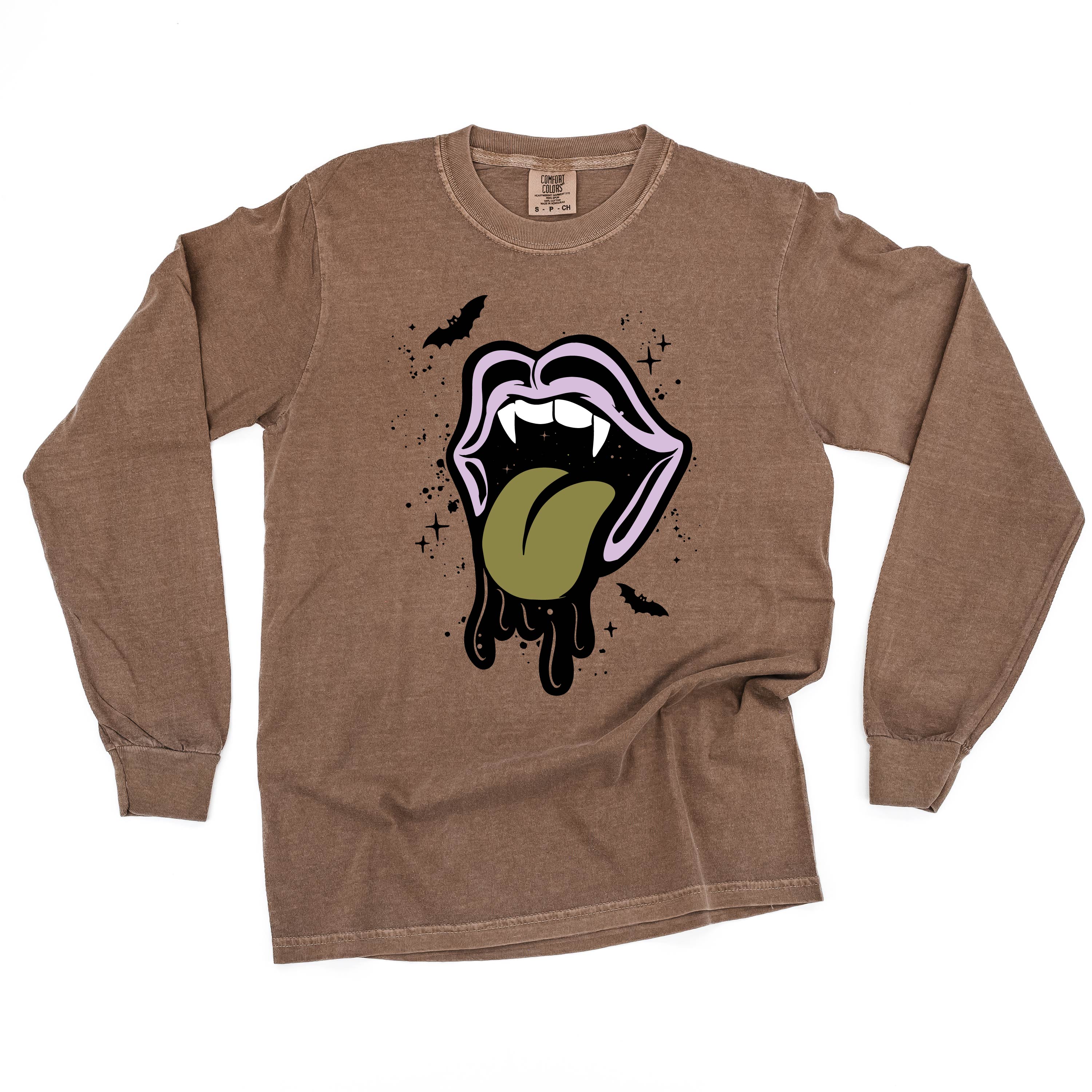 Vampire Drippy Mouth - Long Sleeve Comfort Colors Tee Little Mama Shirt Shop