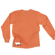 You're Freakin' Meowt! (with lower back detail) - Long Sleeve Comfort Colors Tee Little Mama Shirt Shop