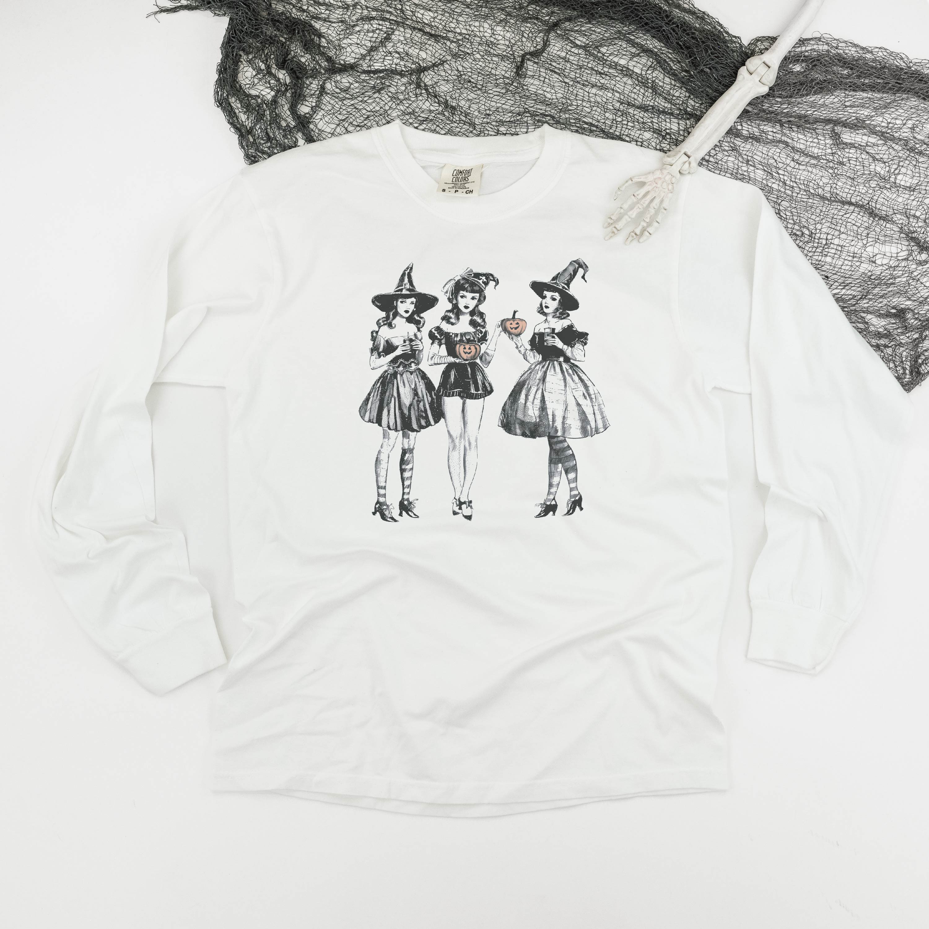 Classy Witches - Long Sleeve Comfort Colors Tee Little Mama Shirt Shop