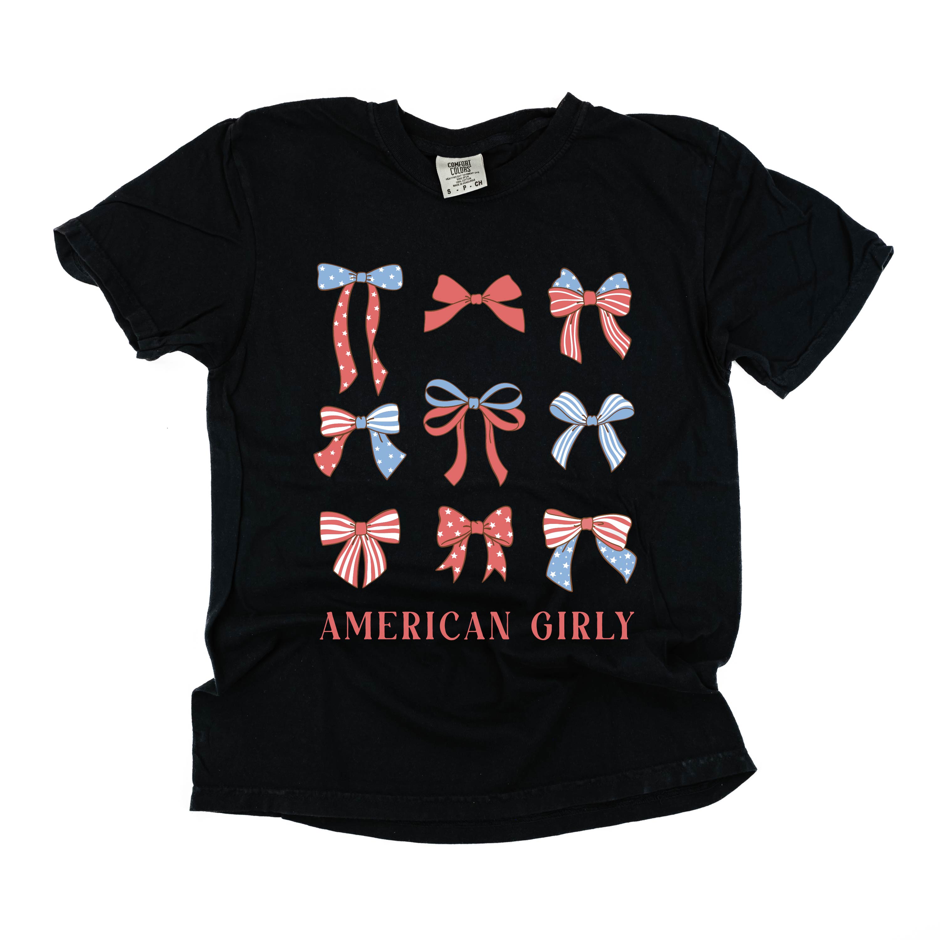 American Girly - Bows - Comfort Colors Tee Little Mama Shirt Shop