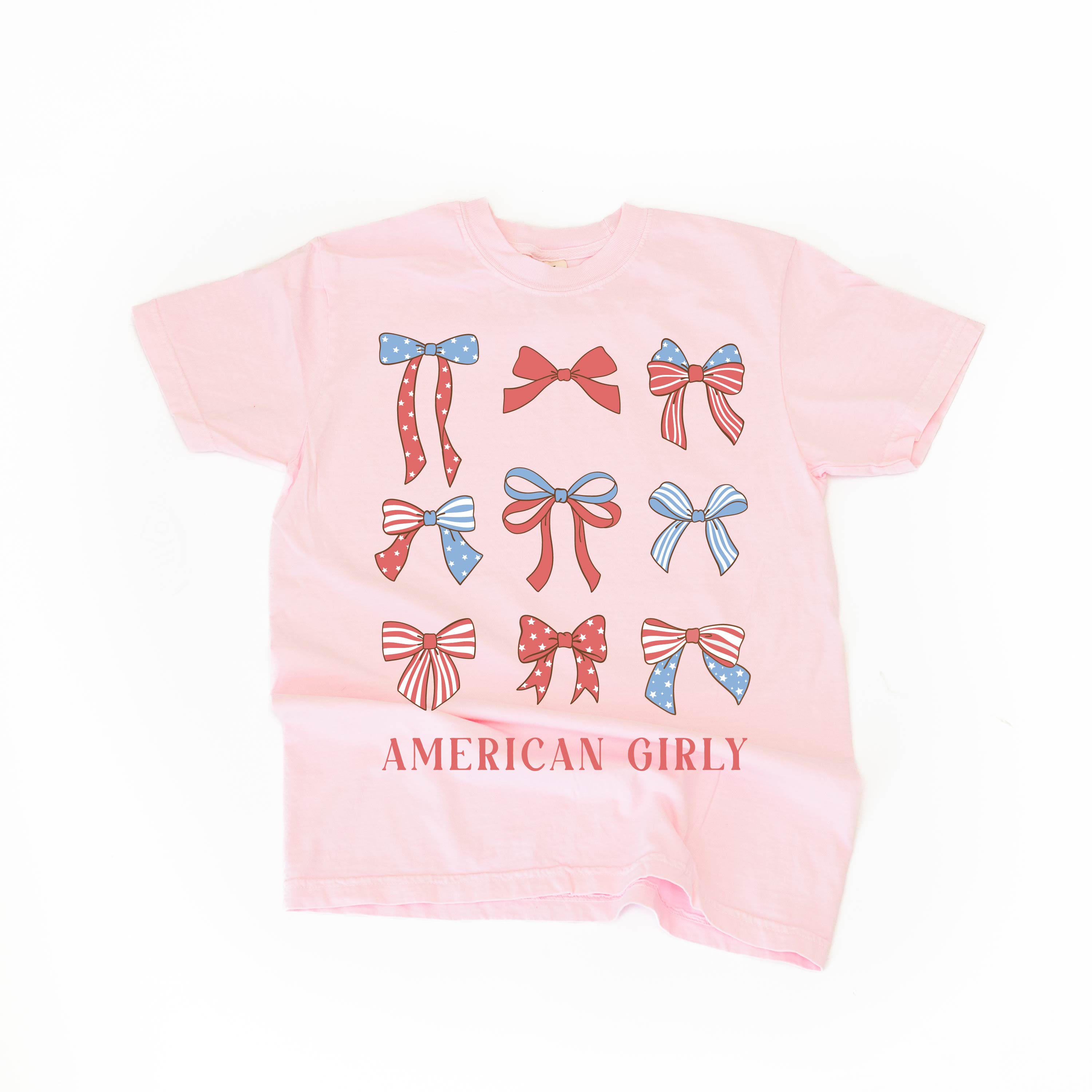 American Girly - Bows - Comfort Colors Tee Little Mama Shirt Shop