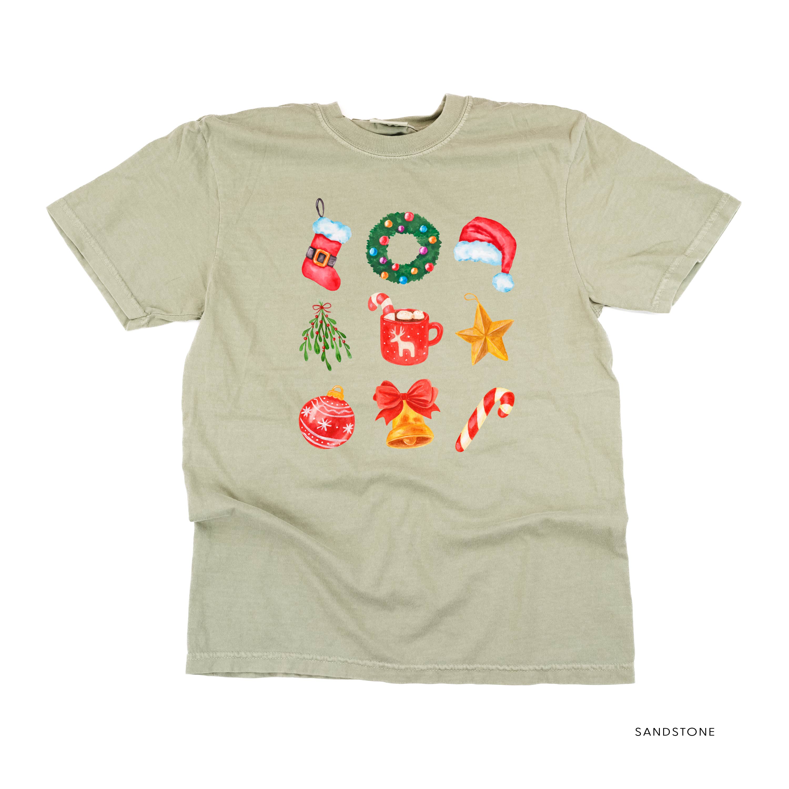 Classic Watercolor Christmas - Comfort Colors Tee Little Mama Shirt Shop