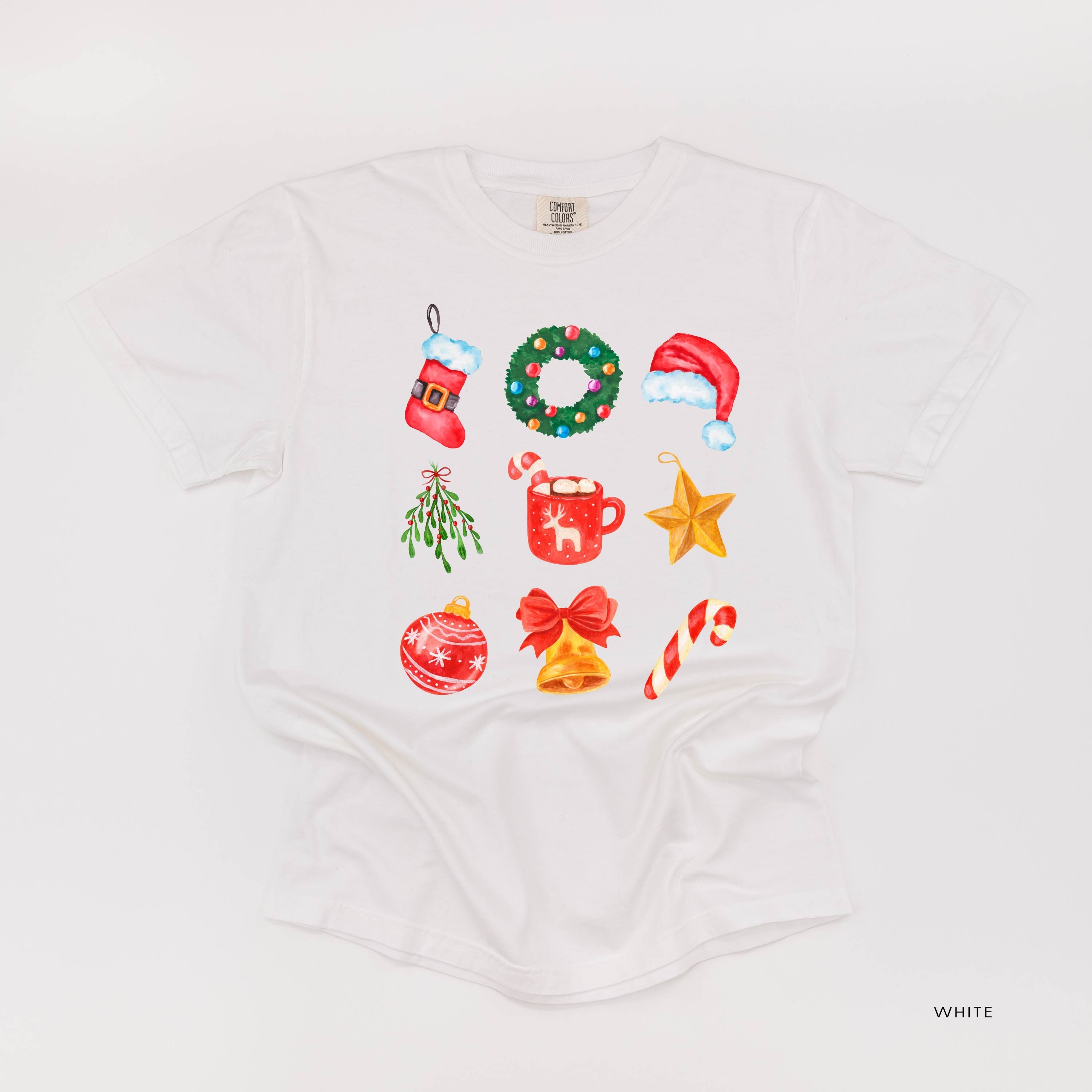 Classic Watercolor Christmas - Comfort Colors Tee Little Mama Shirt Shop