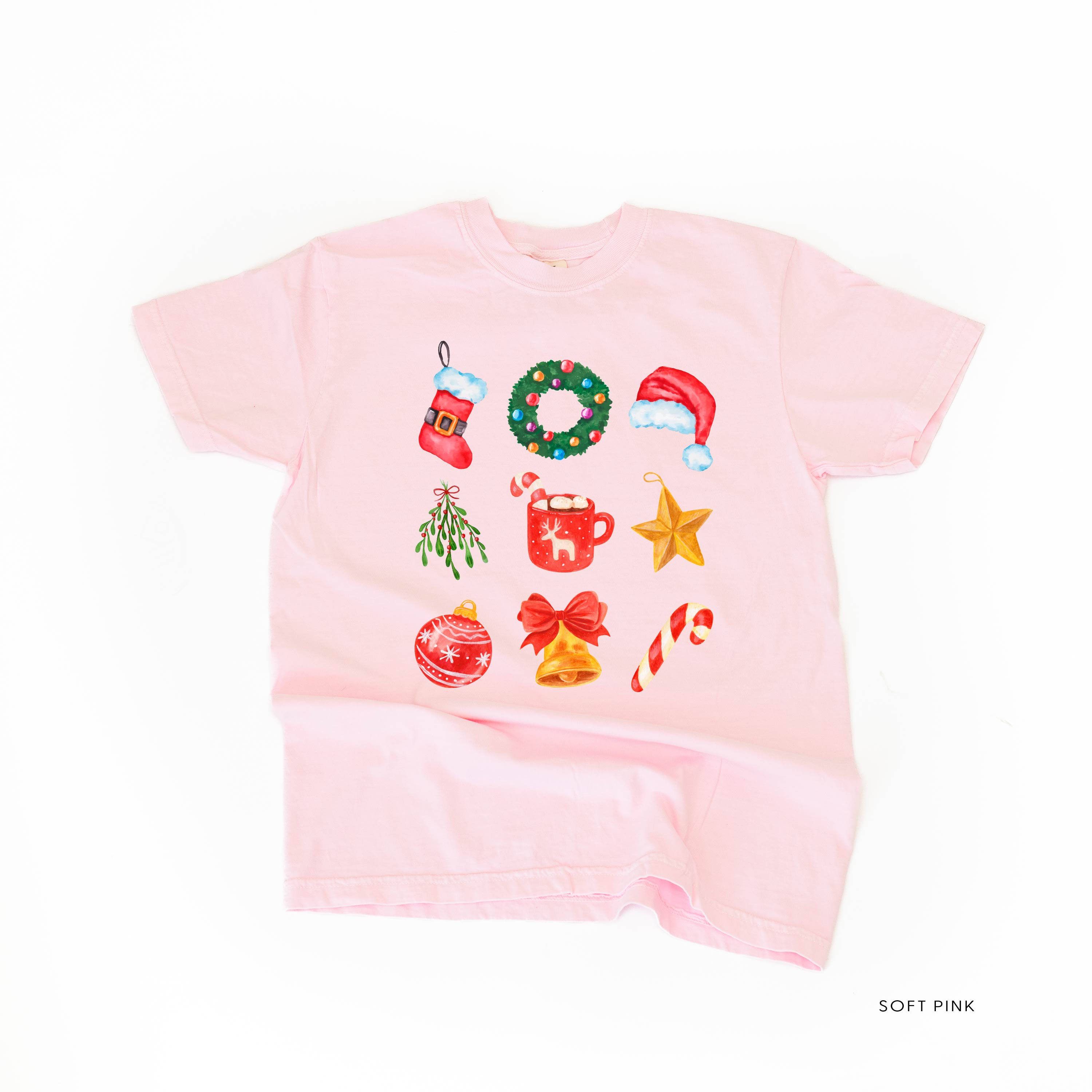 Classic Watercolor Christmas - Comfort Colors Tee Little Mama Shirt Shop