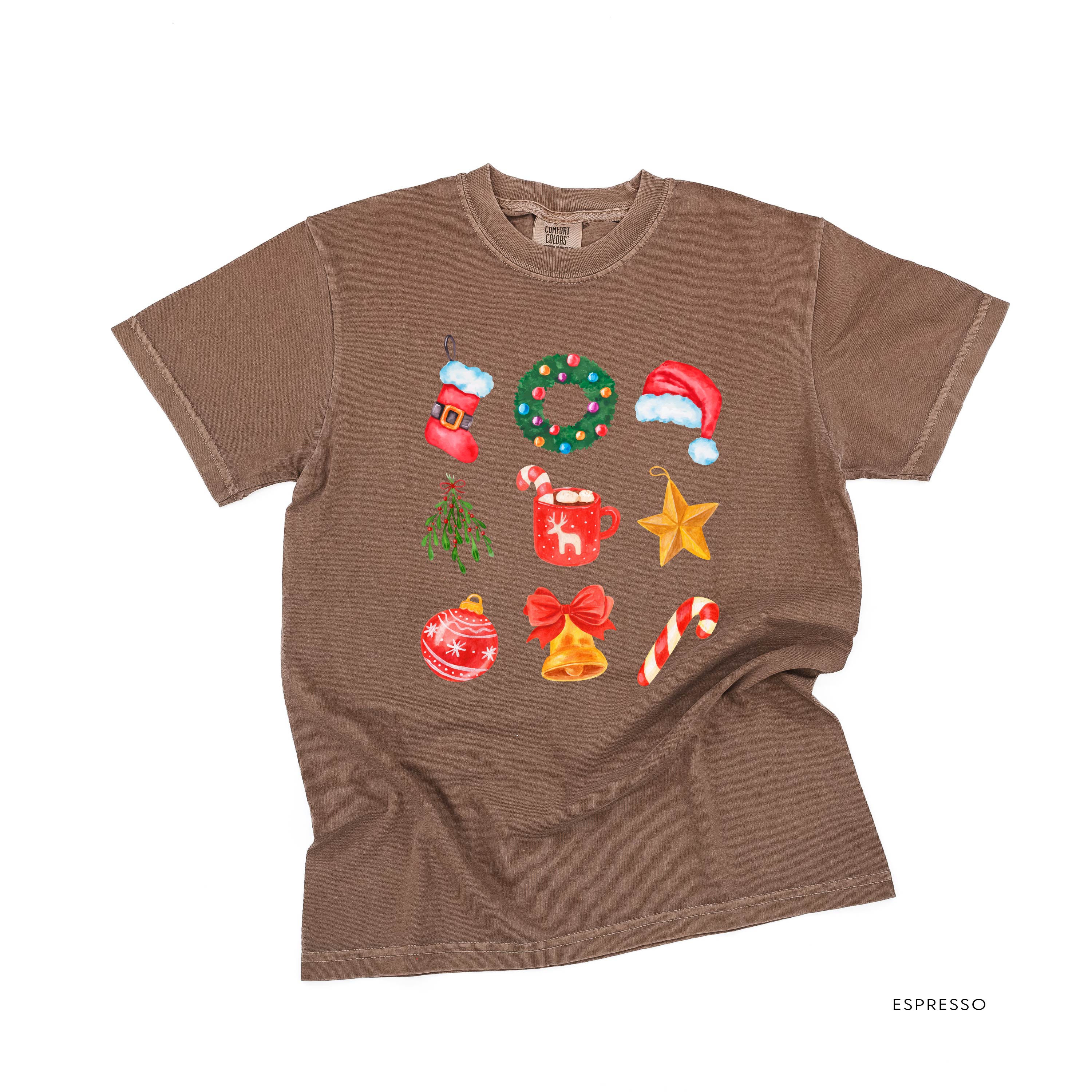 Classic Watercolor Christmas - Comfort Colors Tee Little Mama Shirt Shop