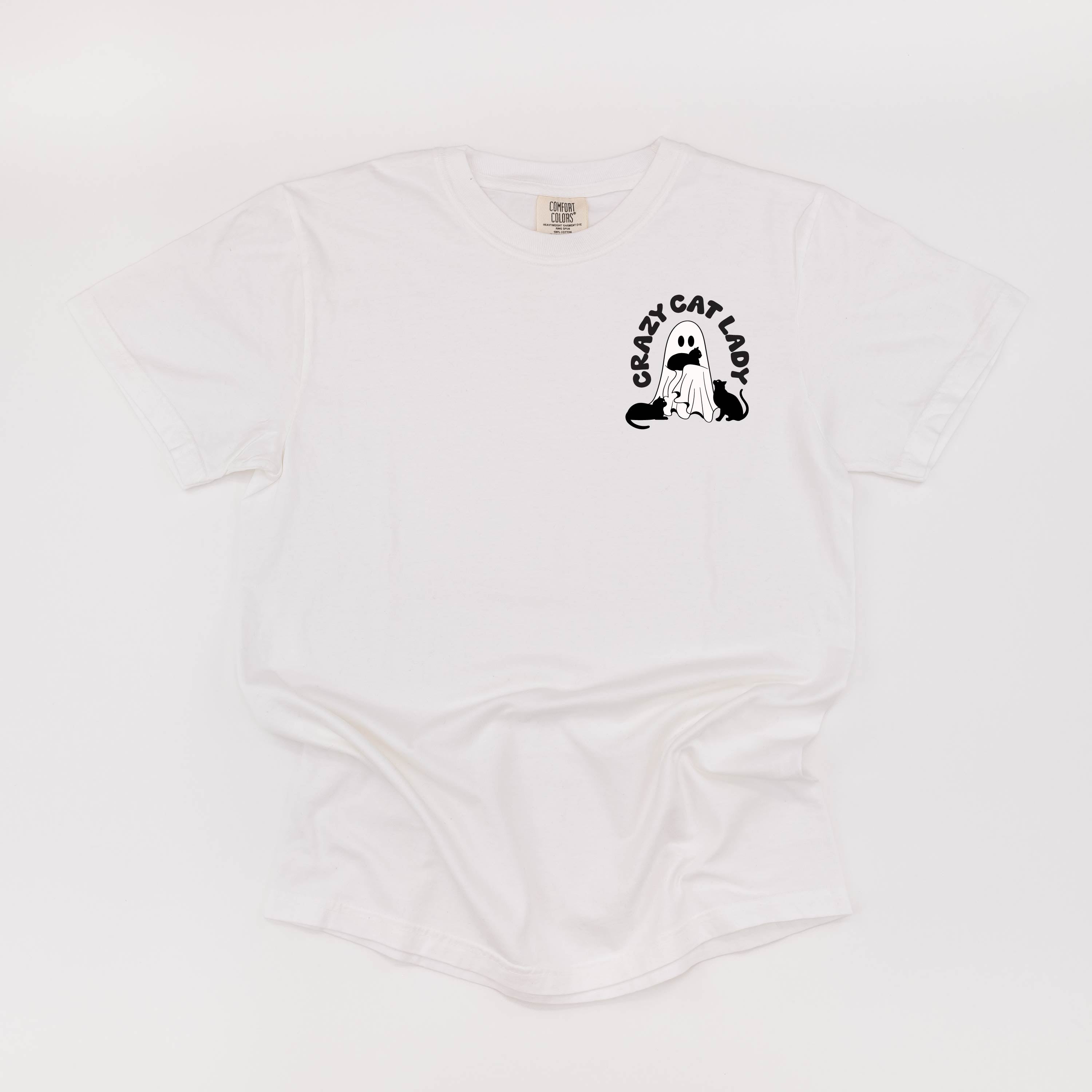 Crazy Cat Lady - POCKET DESIGN - Short Sleeve Comfort Colors Tee Little Mama Shirt Shop