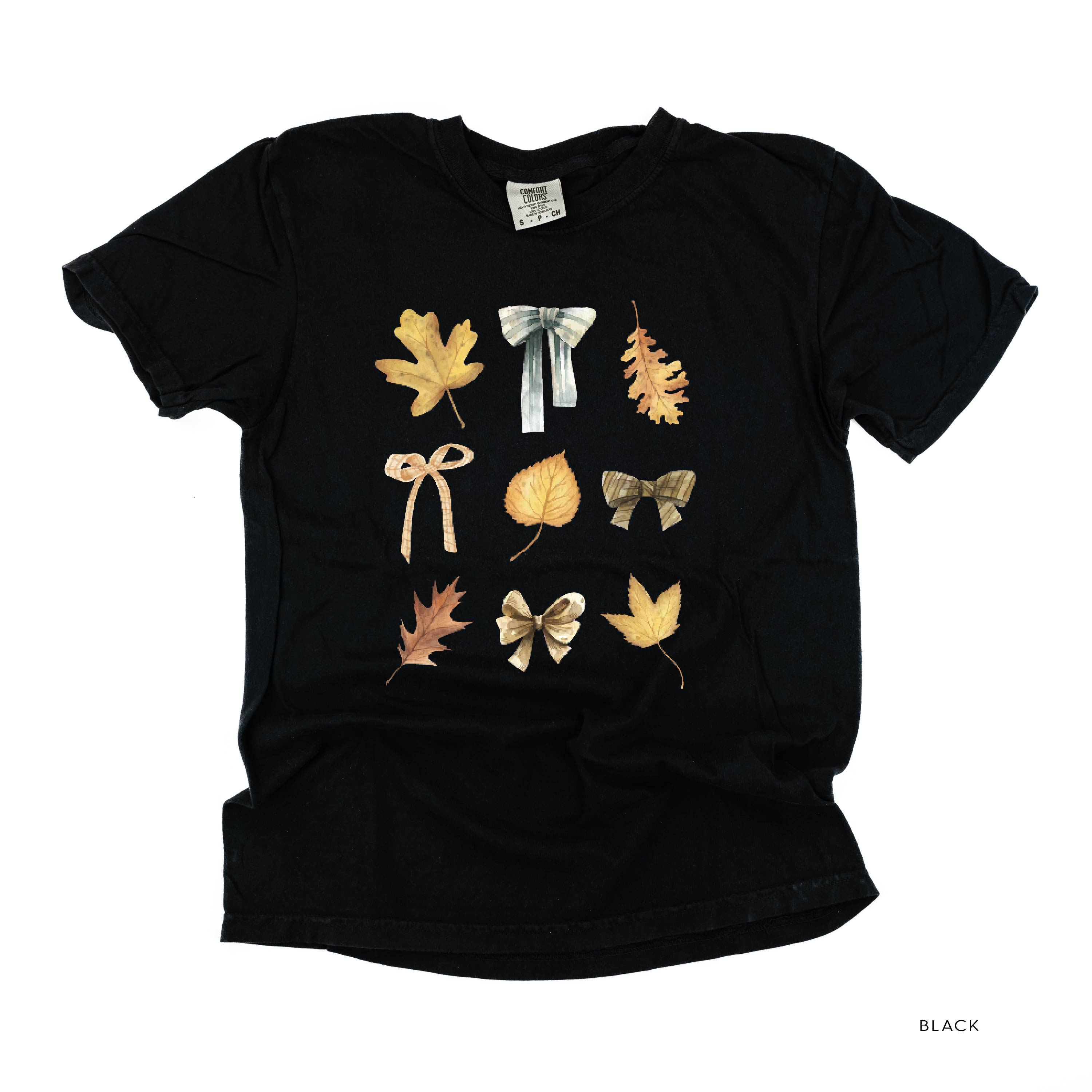 Dainty Bows and Leaves - Short Sleeve Comfort Colors Tee Little Mama Shirt Shop