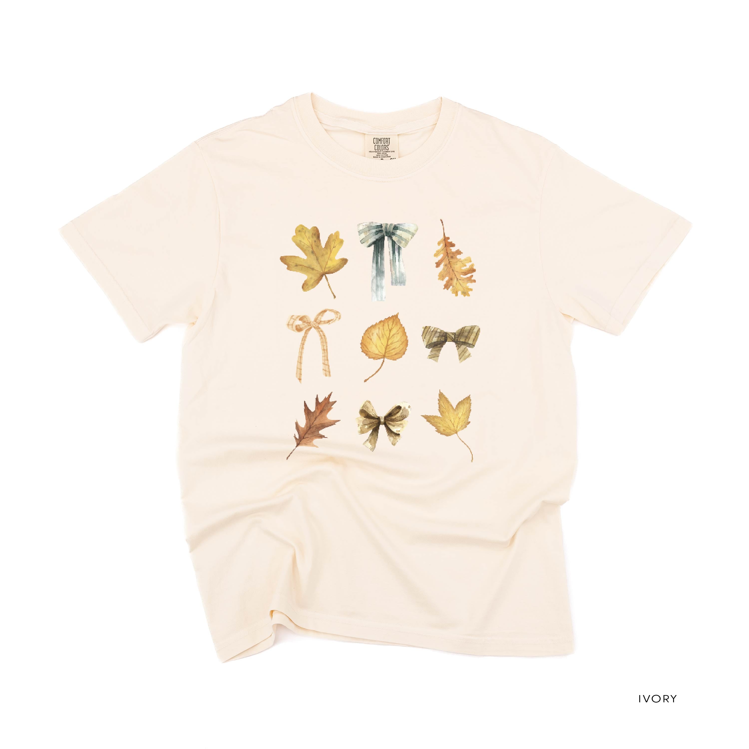 Dainty Bows and Leaves - Short Sleeve Comfort Colors Tee Little Mama Shirt Shop