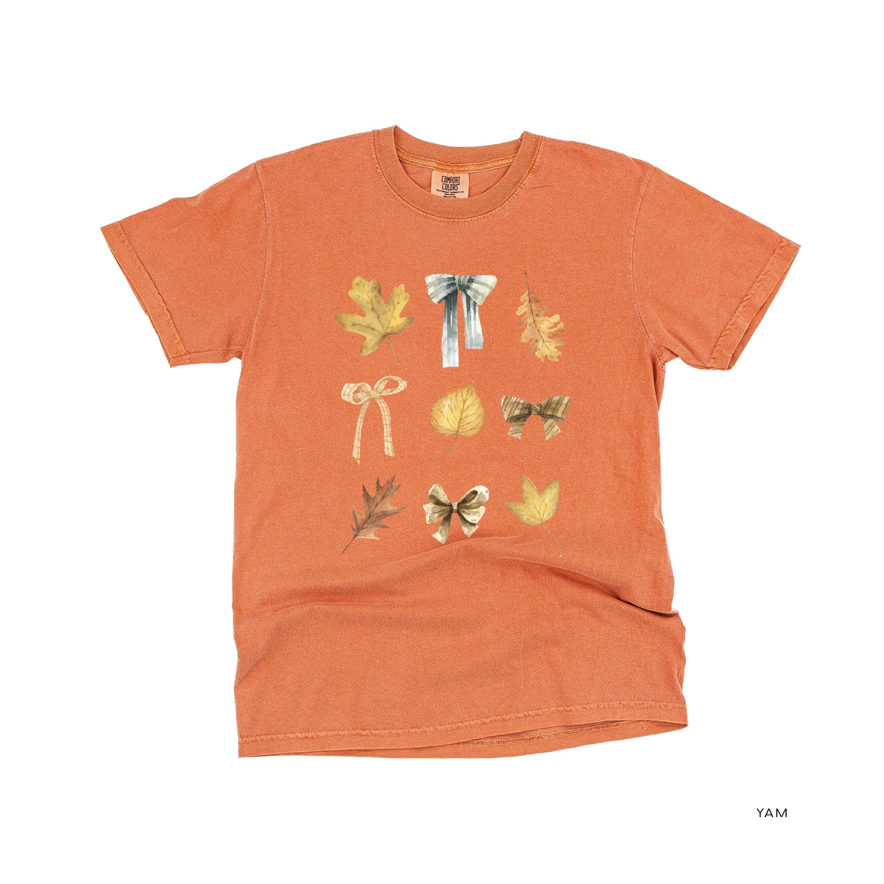Dainty Bows and Leaves - Short Sleeve Comfort Colors Tee Little Mama Shirt Shop