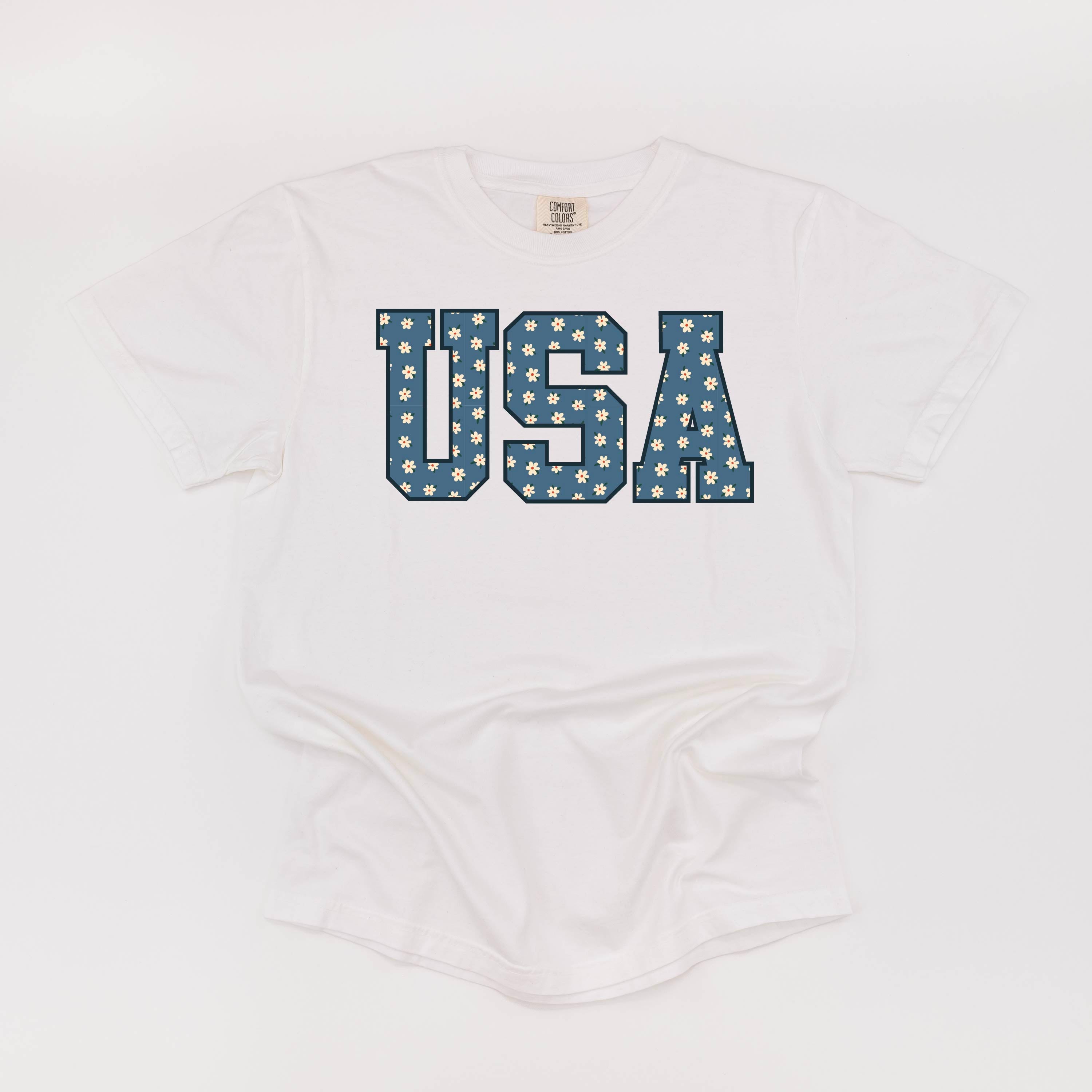 Denim Daisies - USA - Comfort Colors Tee Little Mama Shirt Shop