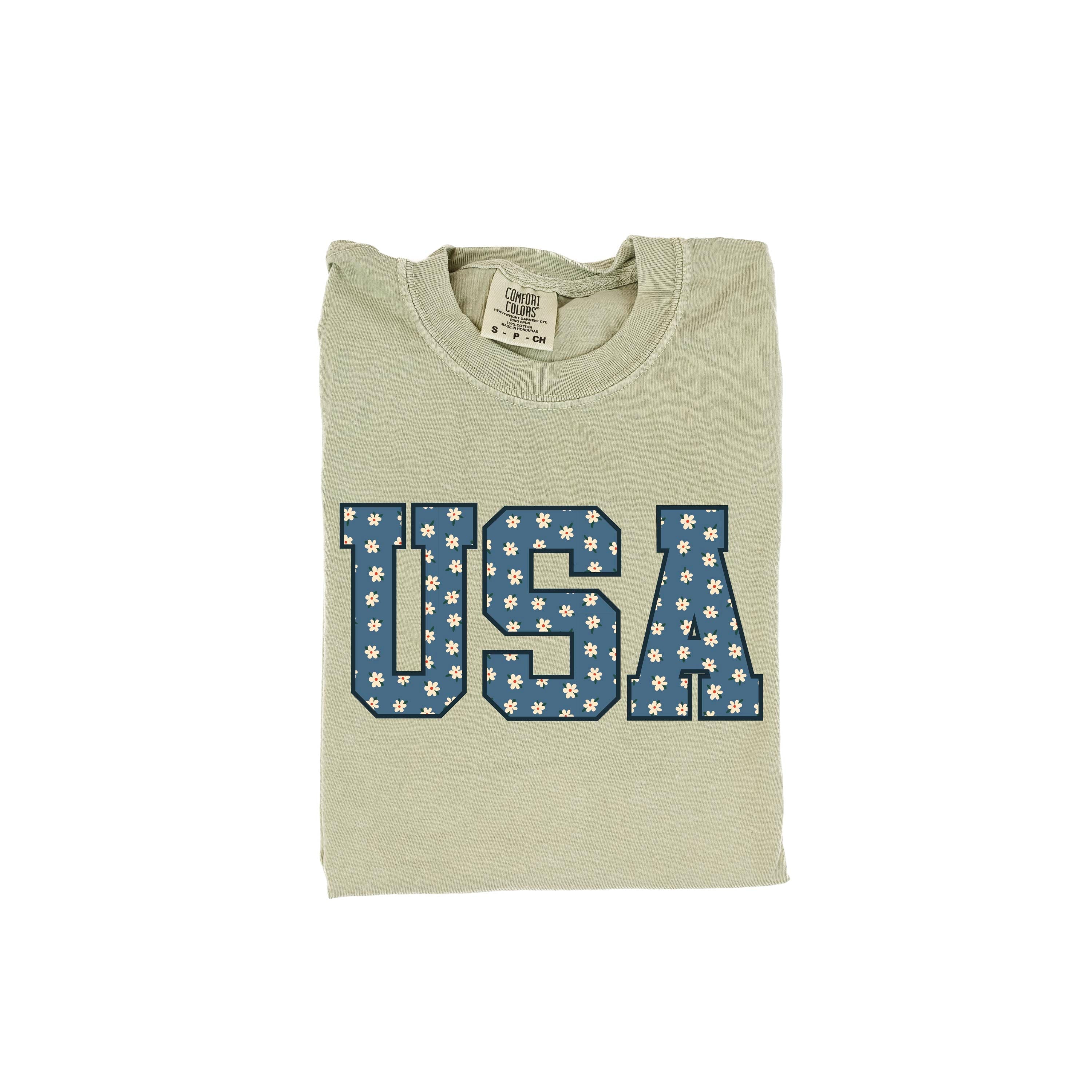 Denim Daisies - USA - Comfort Colors Tee Little Mama Shirt Shop