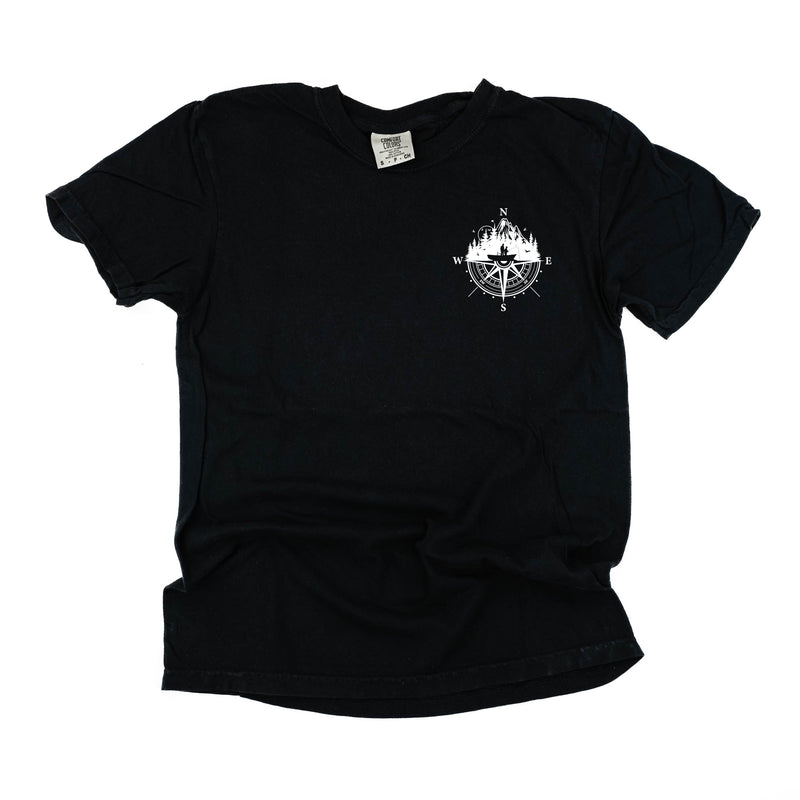 Fishing Compass Pocket Design on Front w/ Fishing Scene on Back - SHORT SLEEVE COMFORT COLORS TEE