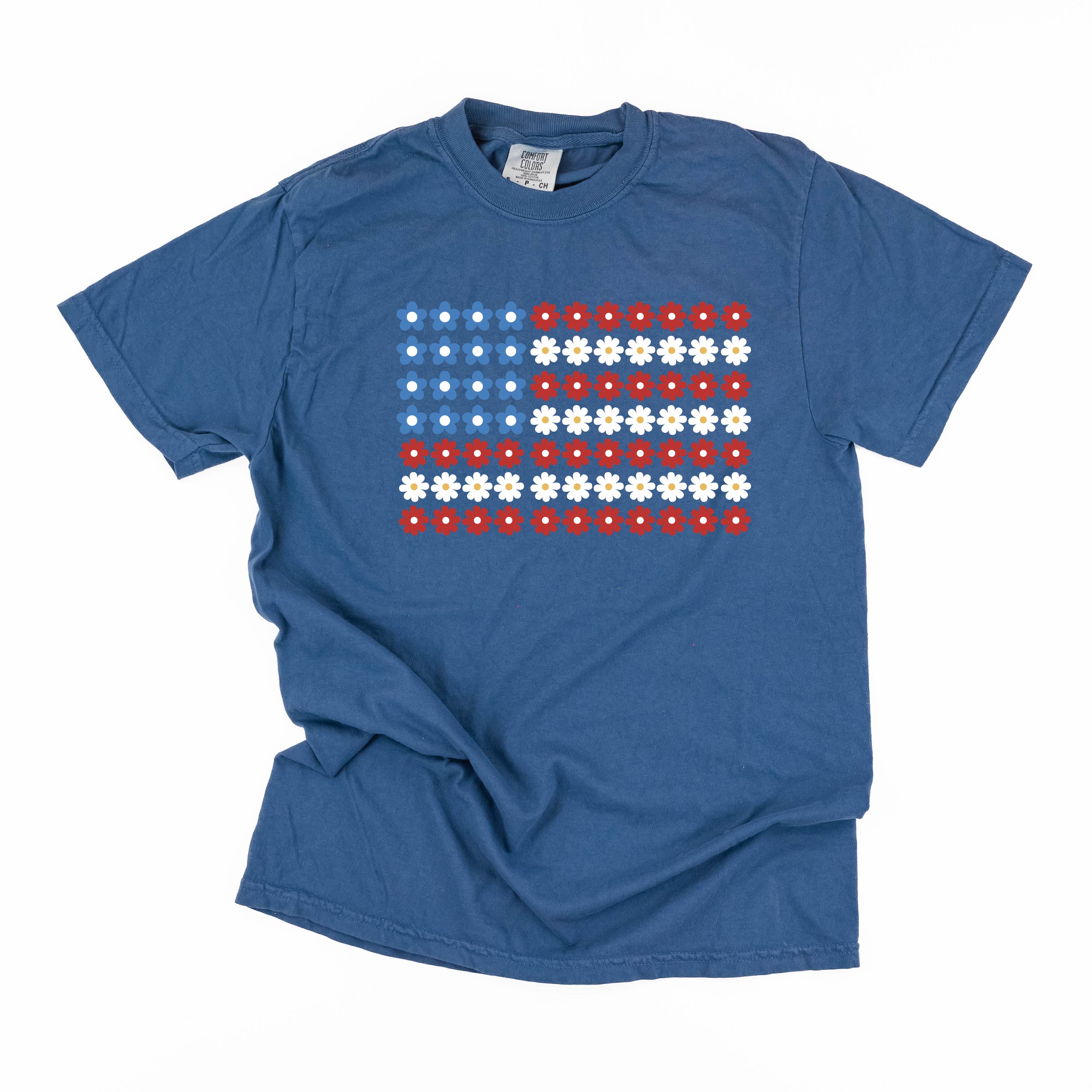 Flower Flag - Comfort Colors Tee Little Mama Shirt Shop