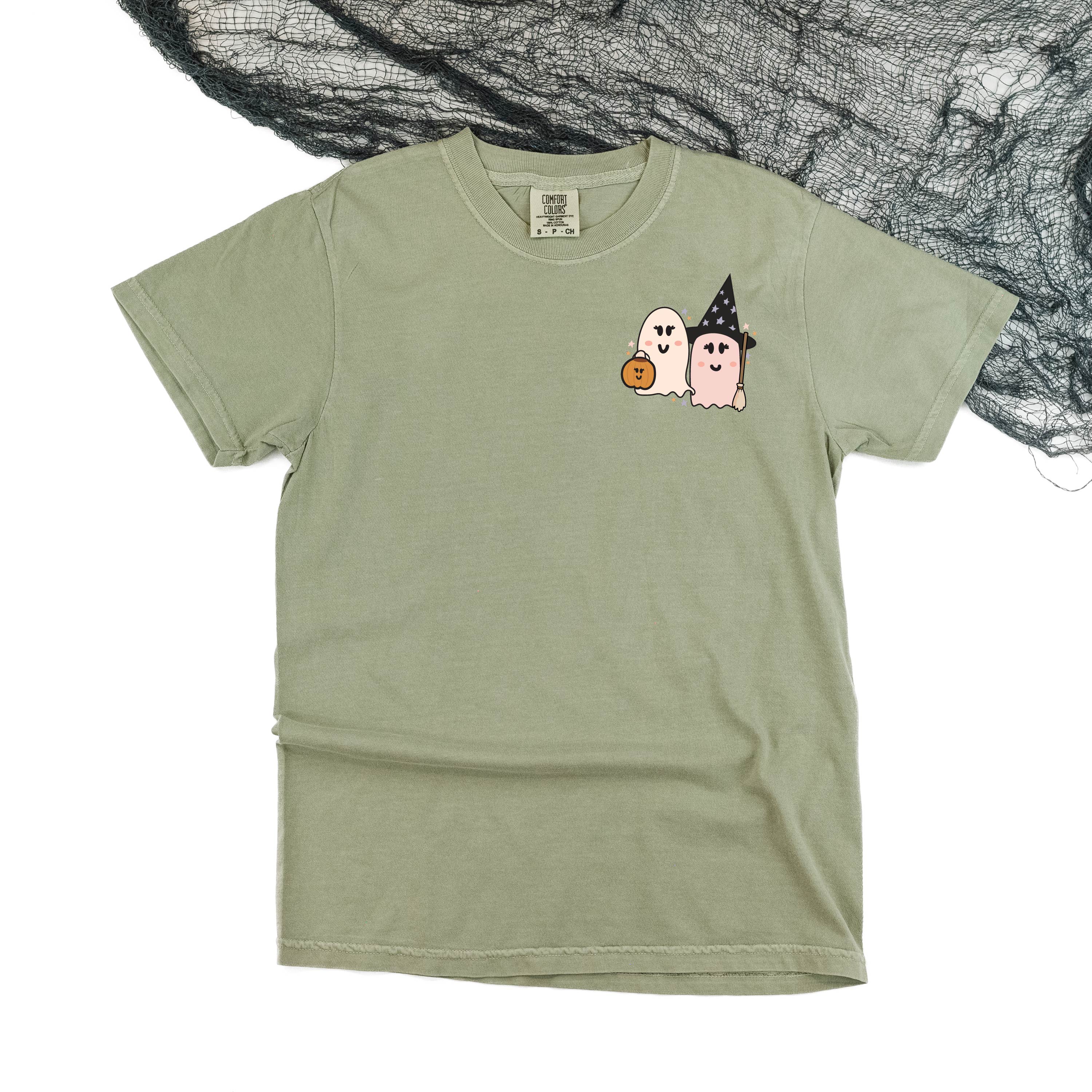 Ghosty Girls - POCKET DESIGN - Short Sleeve Comfort Colors Tee Little Mama Shirt Shop