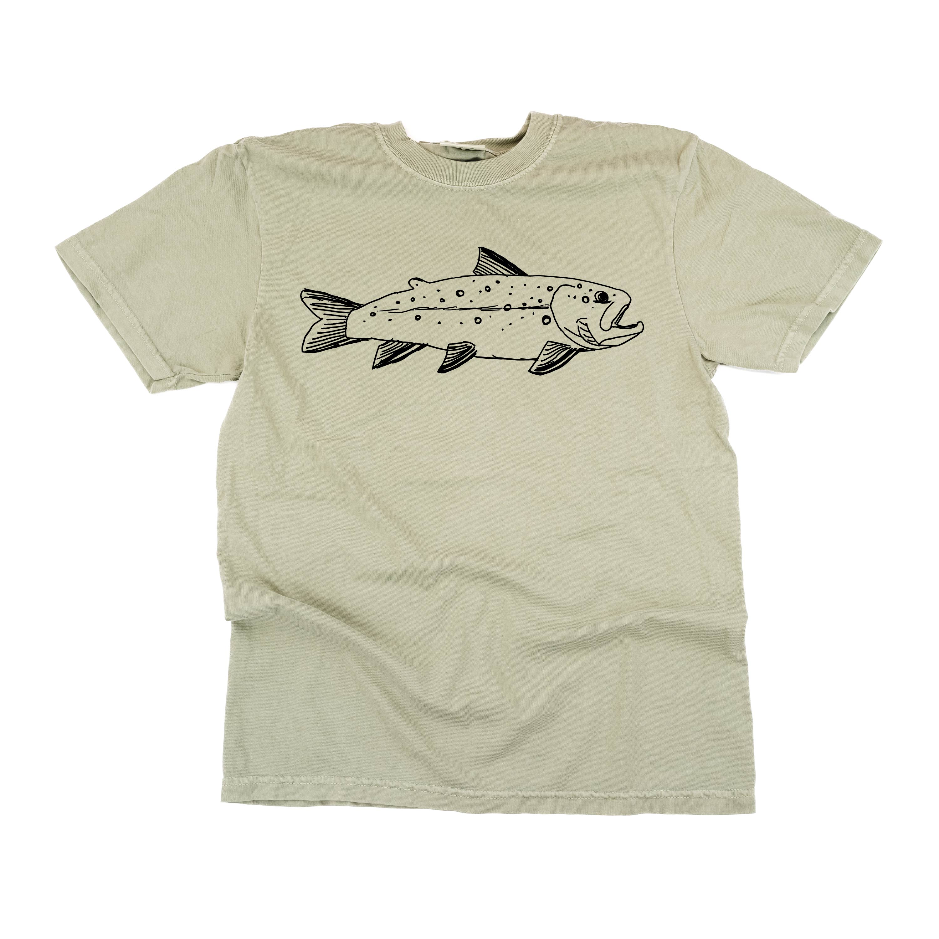 Hand Drawn Brook Trout - Comfort Colors Tee Little Mama Shirt Shop