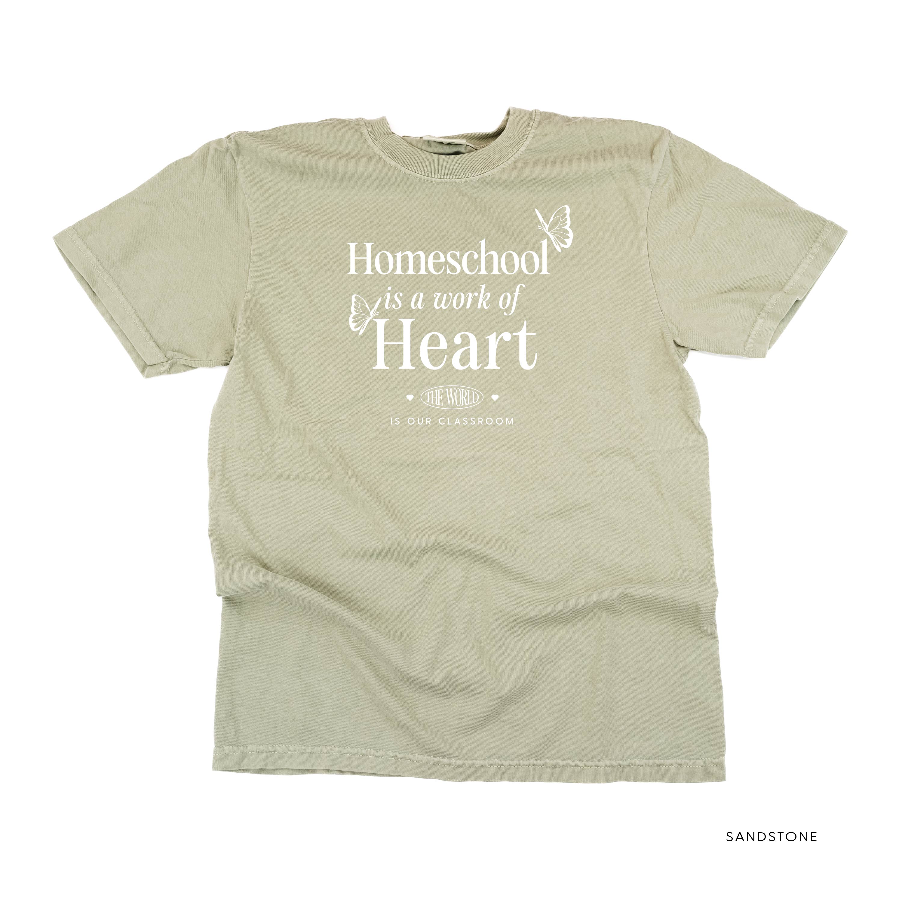 Homeschool is a Work of Heart - SHORT SLEEVE COMFORT COLORS TEE Little Mama Shirt Shop