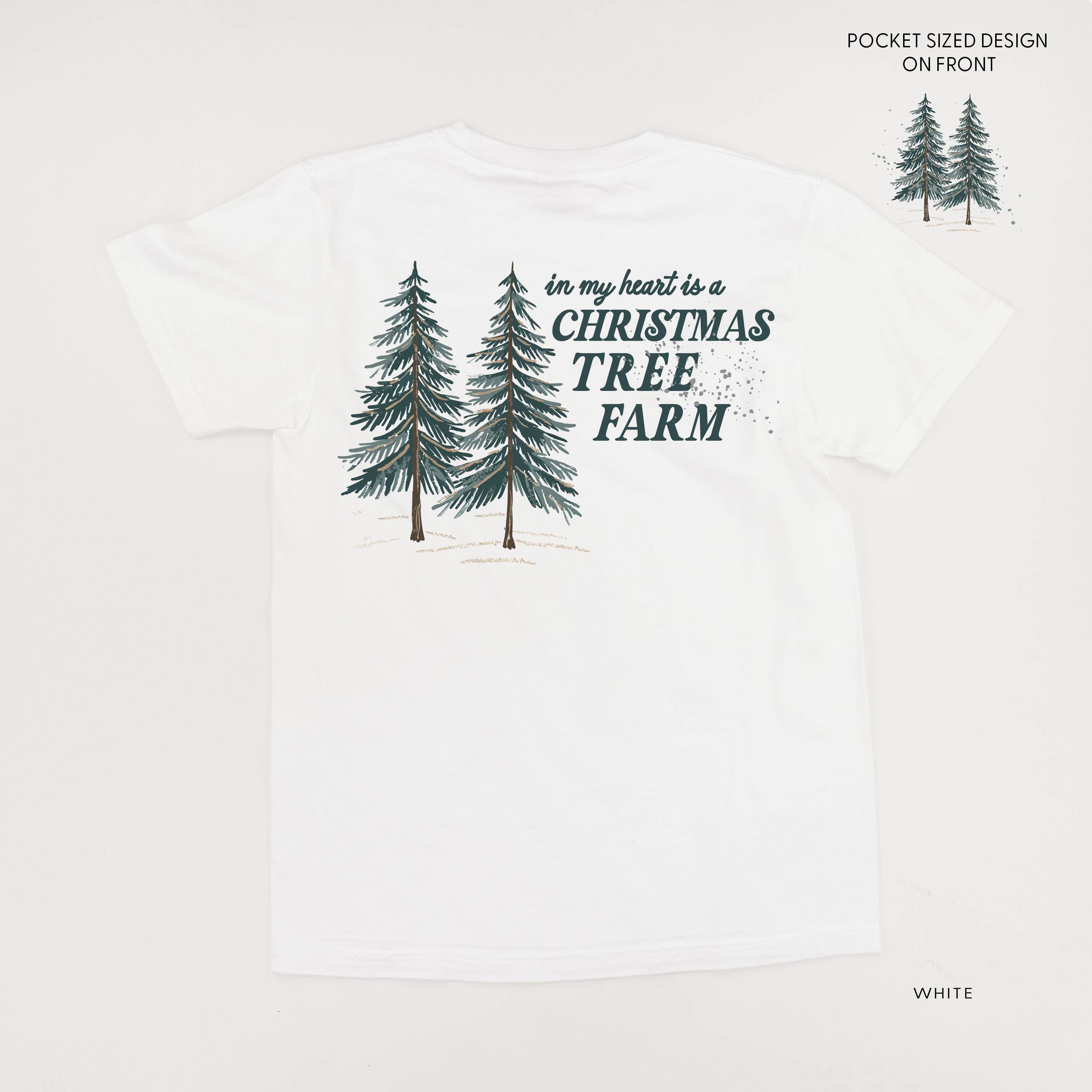 In My Heart Is A Christmas Tree Farm (pf&b) - Comfort Colors Tee Little Mama Shirt Shop