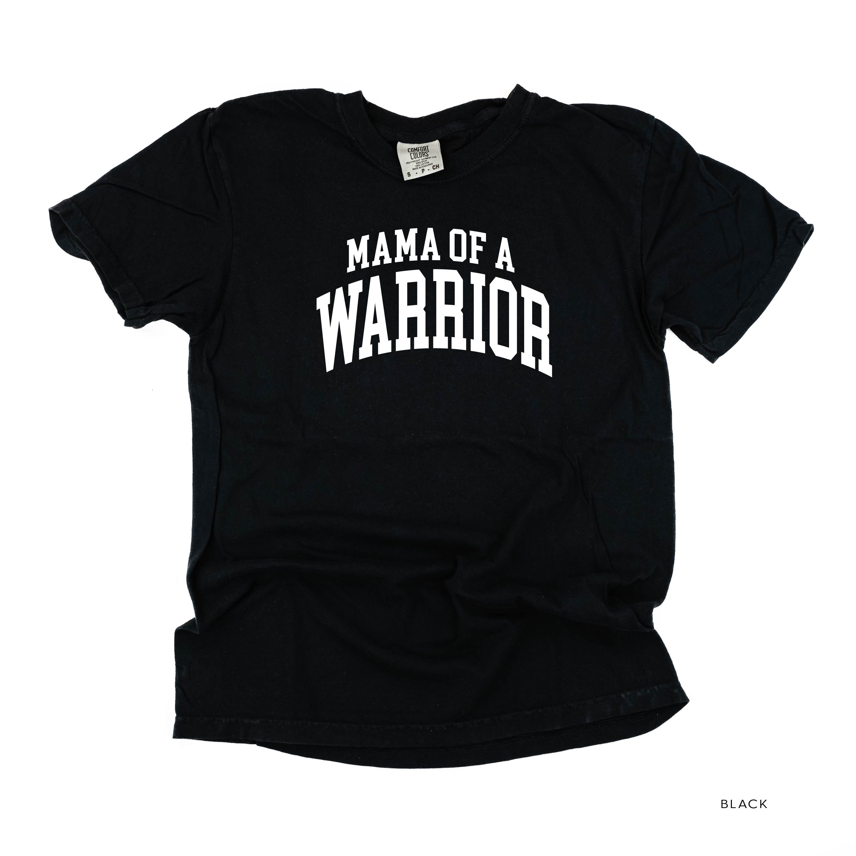 Mama of a Warrior - Varsity - Comfort Colors Tee Little Mama Shirt Shop