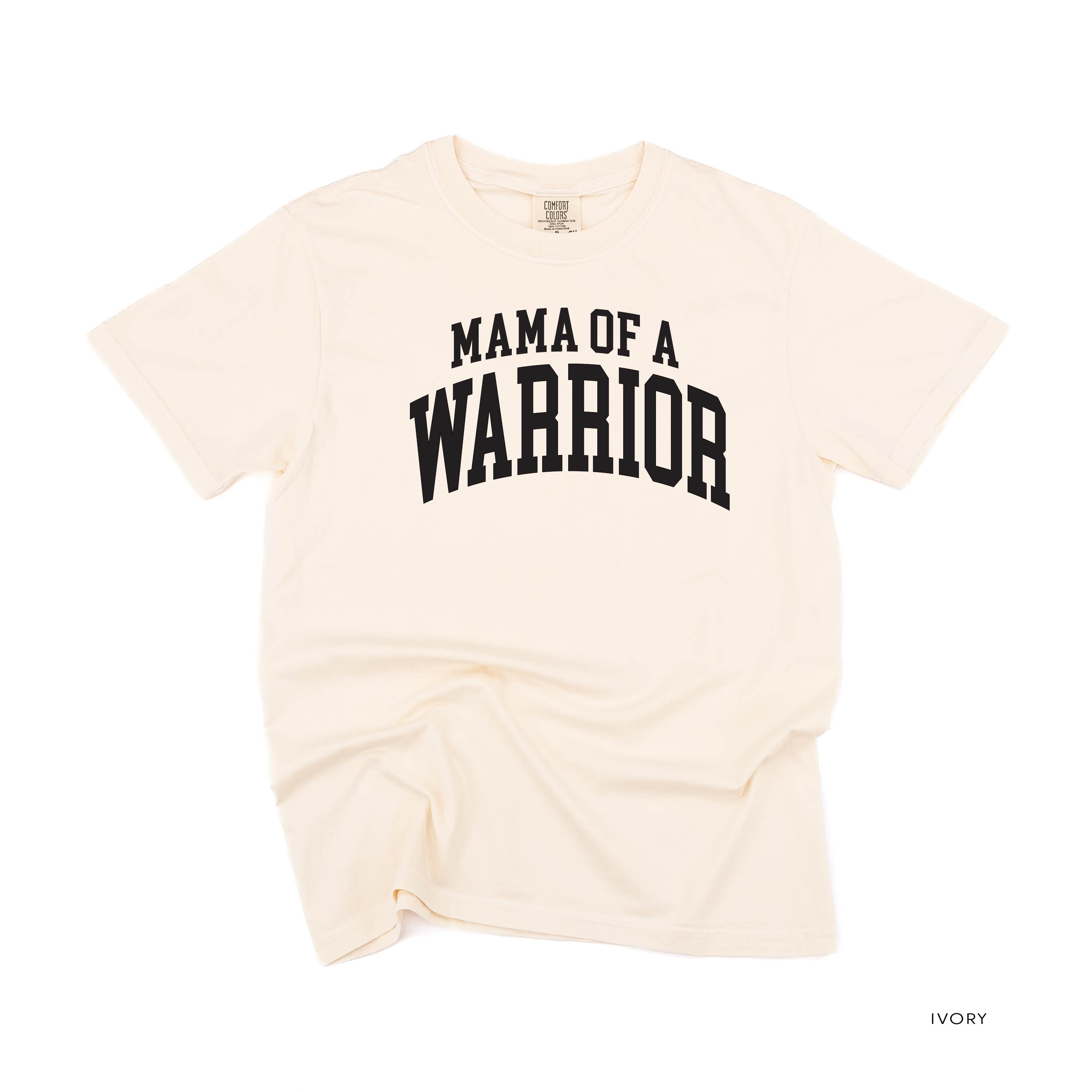Mama of a Warrior - Varsity - Comfort Colors Tee Little Mama Shirt Shop