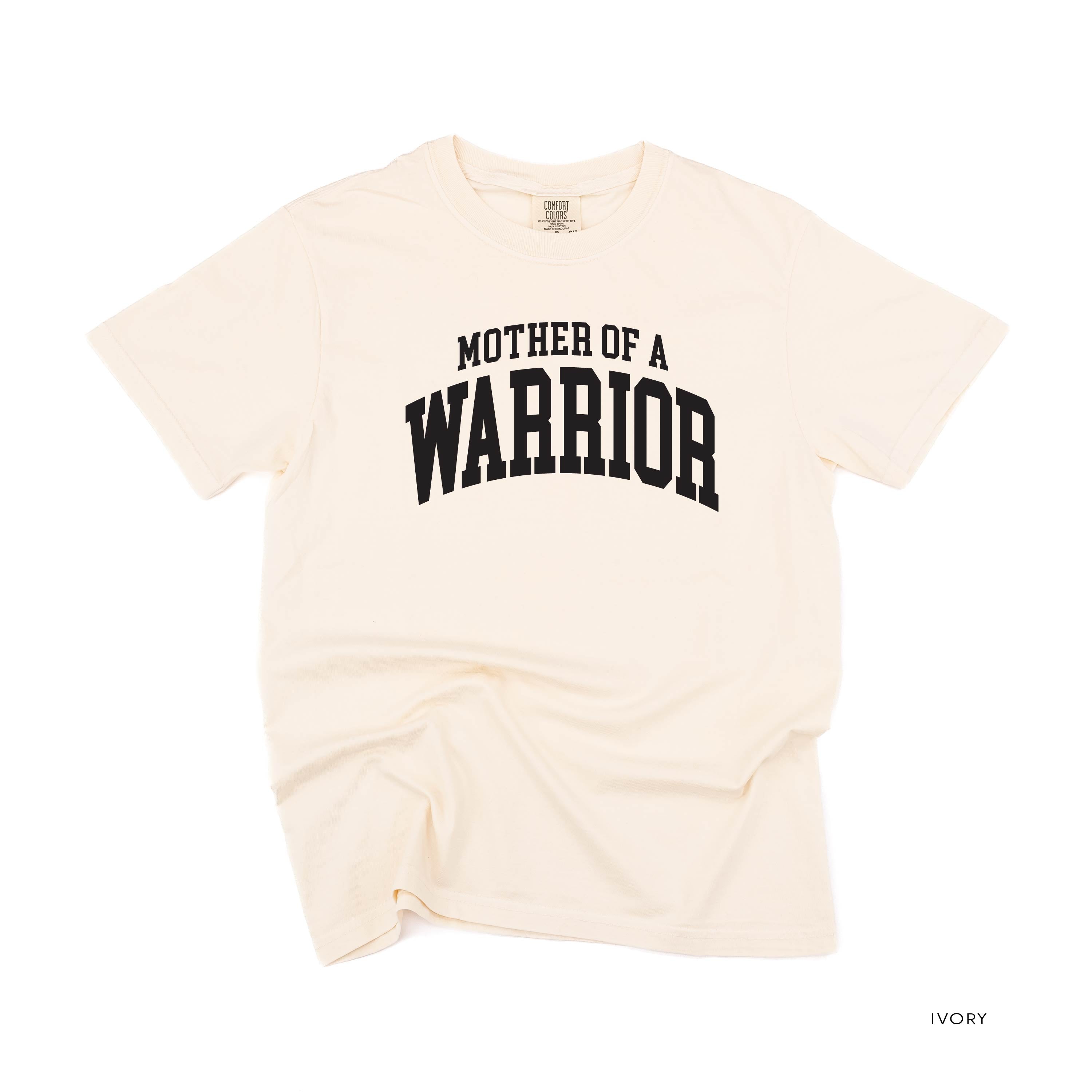 Mother of a Warrior - Varsity - Comfort Colors Tee Little Mama Shirt Shop