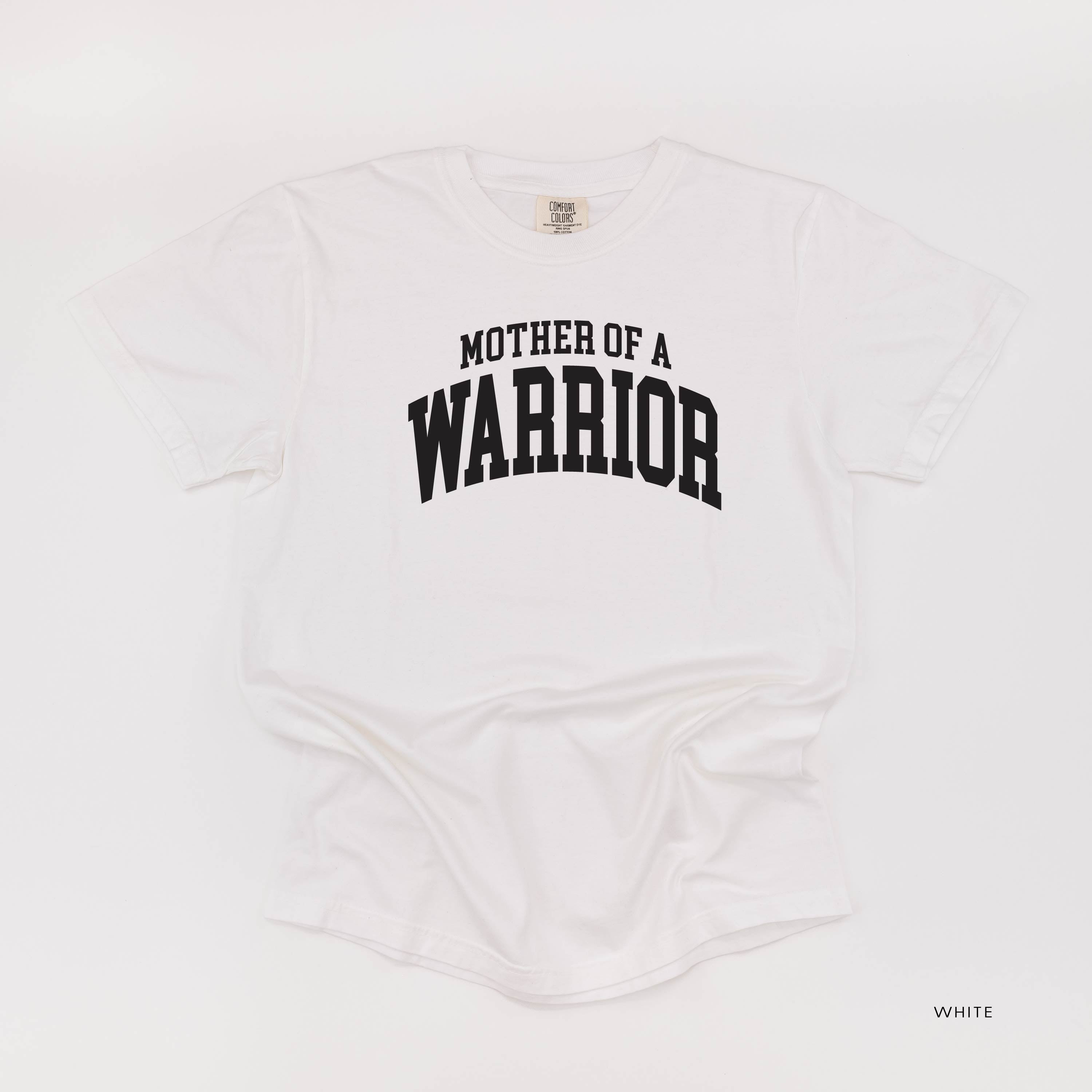 Mother of a Warrior - Varsity - Comfort Colors Tee Little Mama Shirt Shop