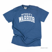 Mother of a Warrior - Varsity - Comfort Colors Tee Little Mama Shirt Shop