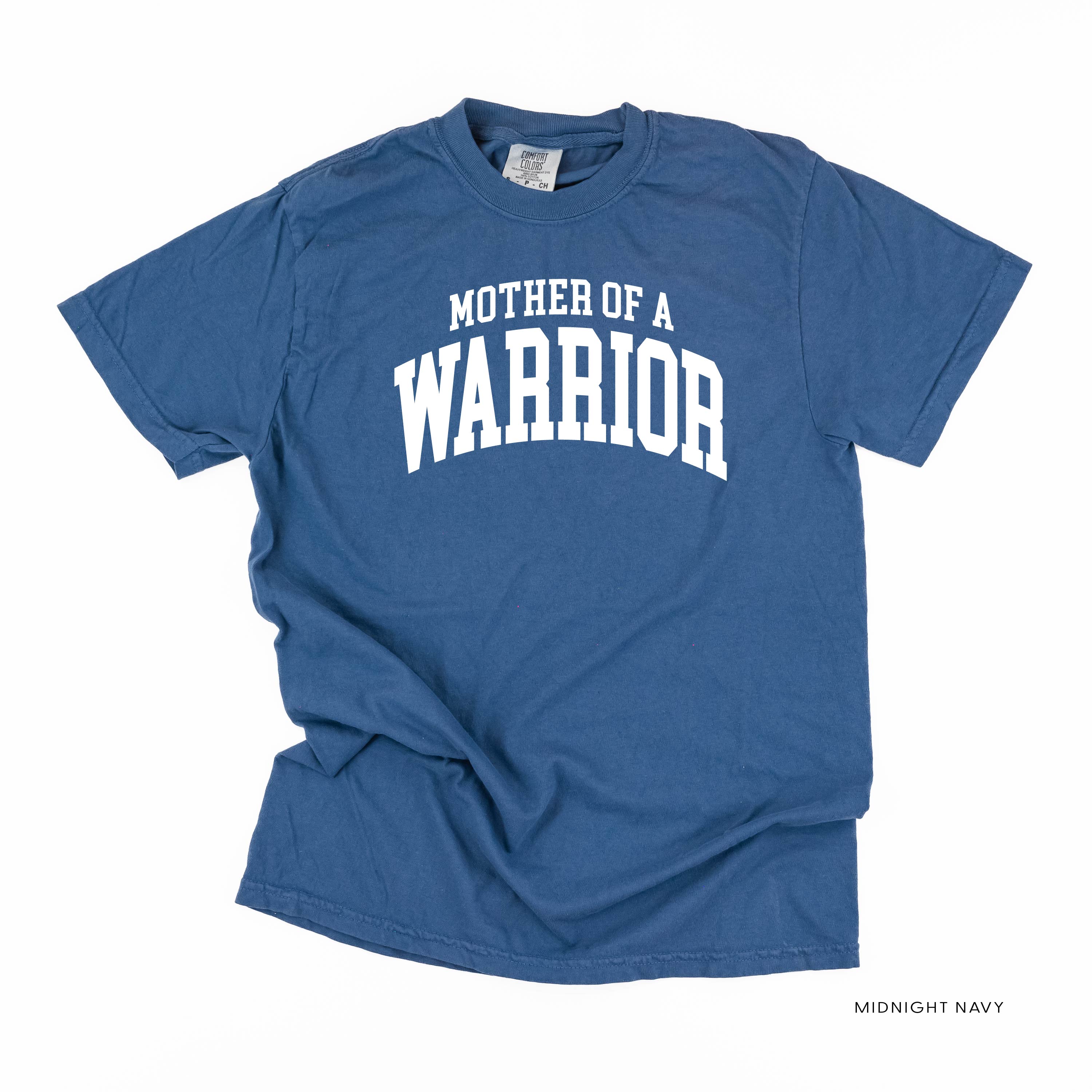 Mother of a Warrior - Varsity - Comfort Colors Tee Little Mama Shirt Shop