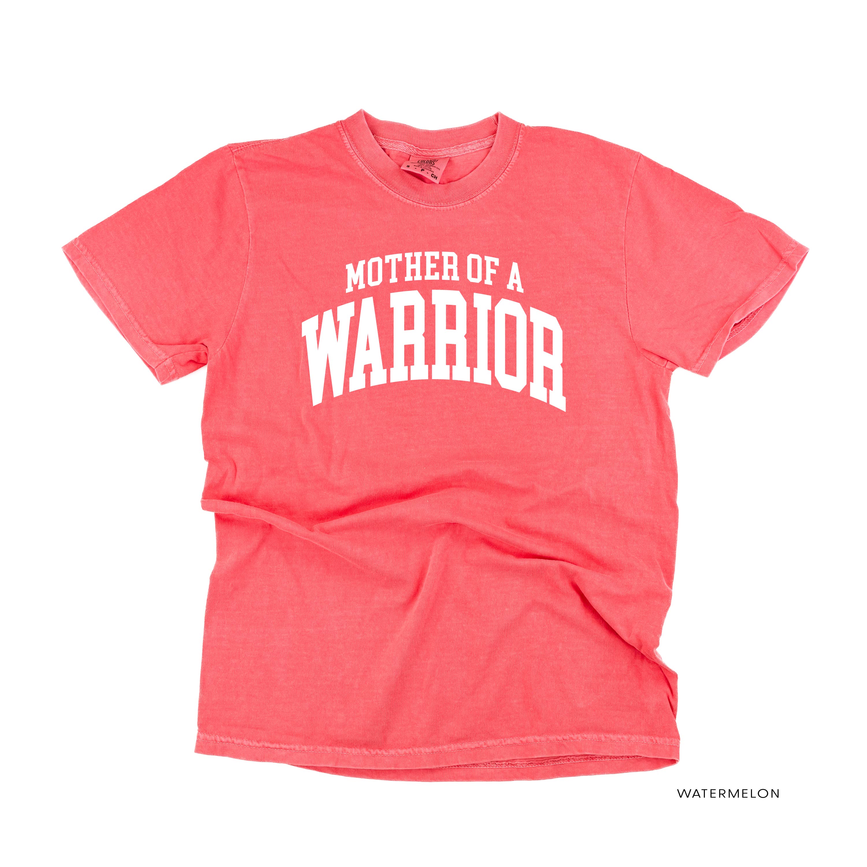 Mother of a Warrior - Varsity - Comfort Colors Tee Little Mama Shirt Shop