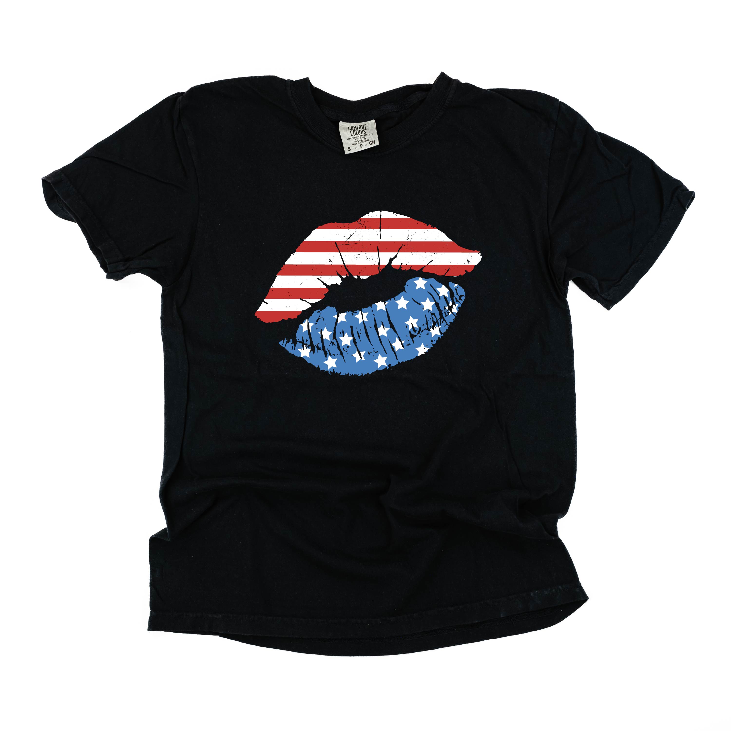 Patriotic Lips - Comfort Colors Tee Little Mama Shirt Shop