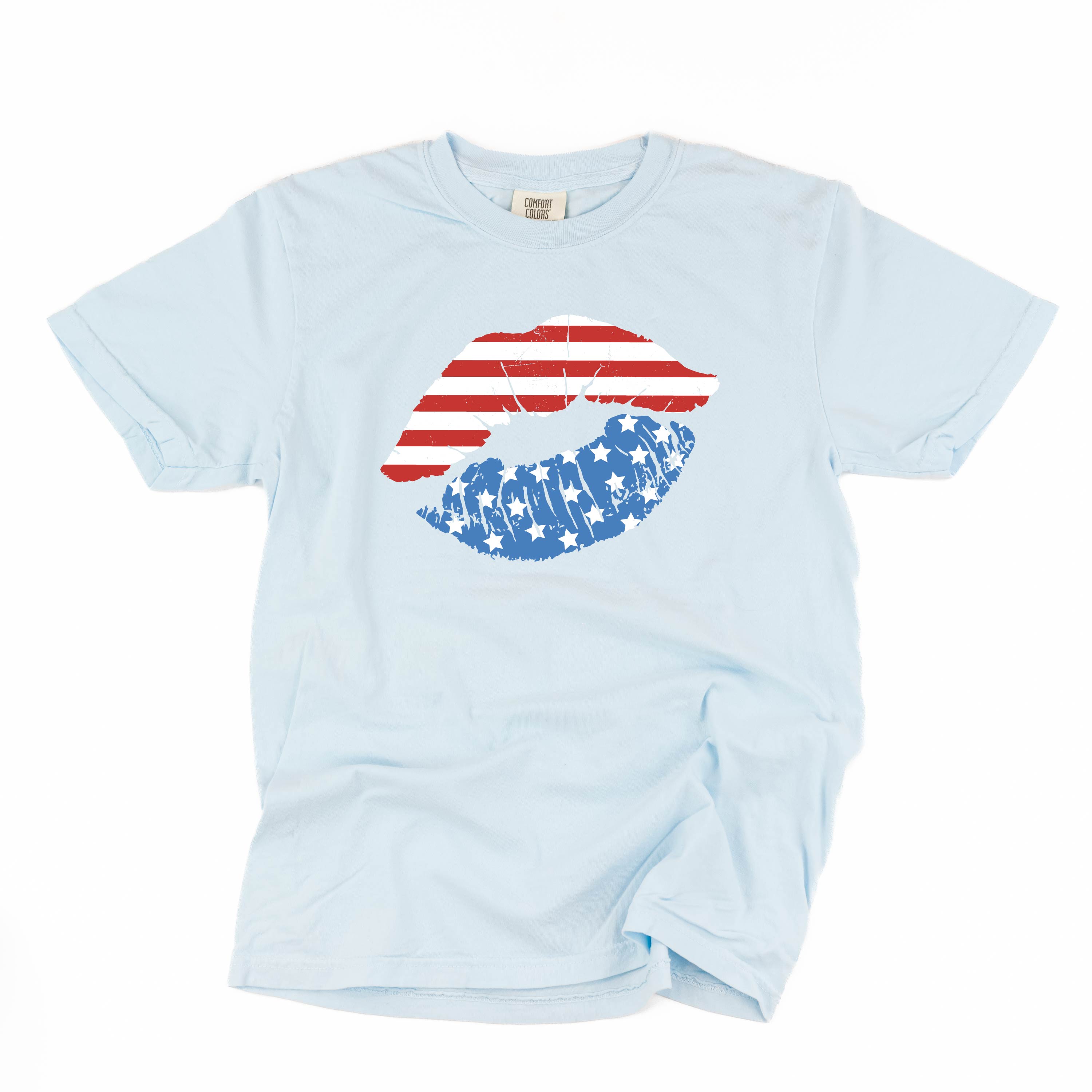 Patriotic Lips - Comfort Colors Tee Little Mama Shirt Shop