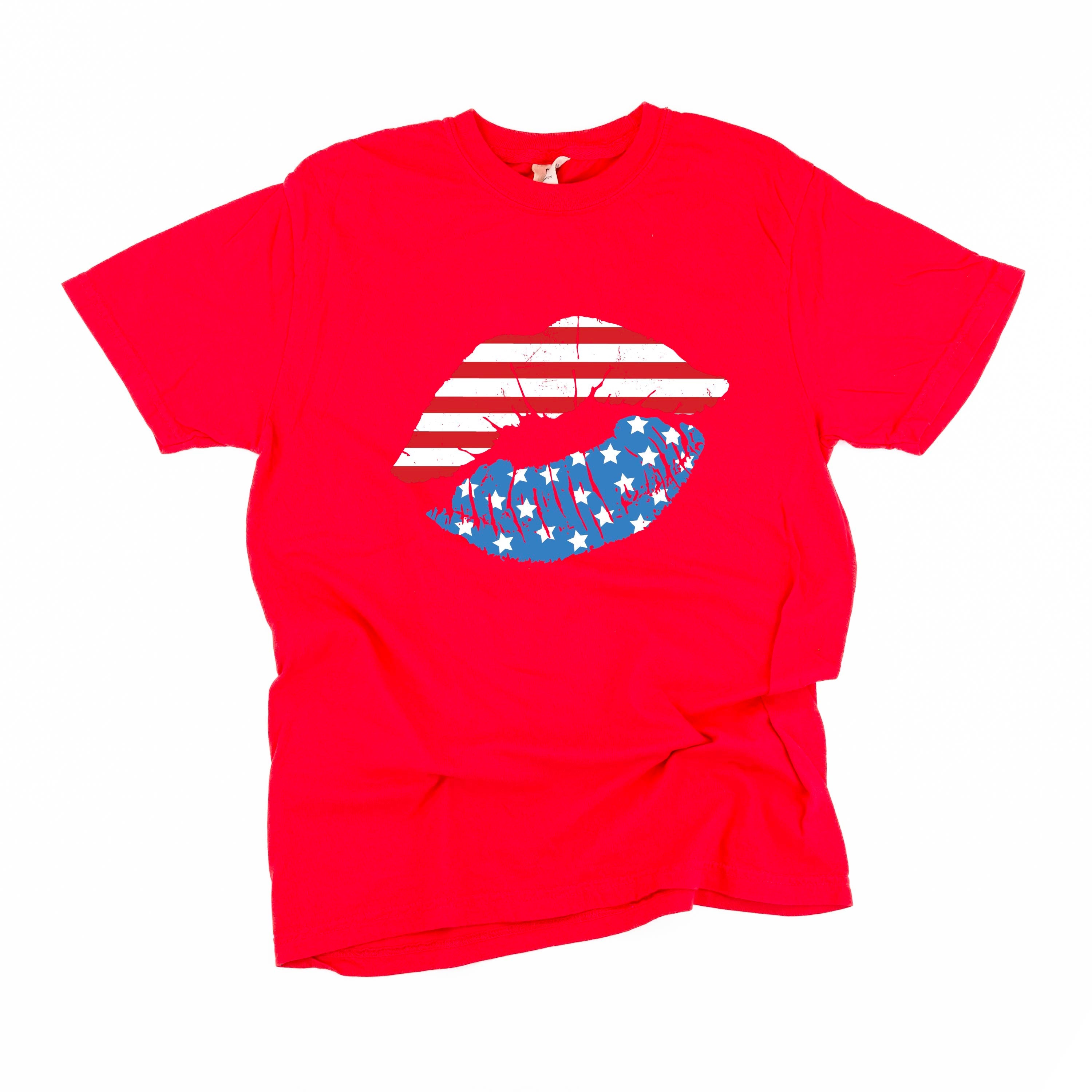 Patriotic Lips - Comfort Colors Tee Little Mama Shirt Shop