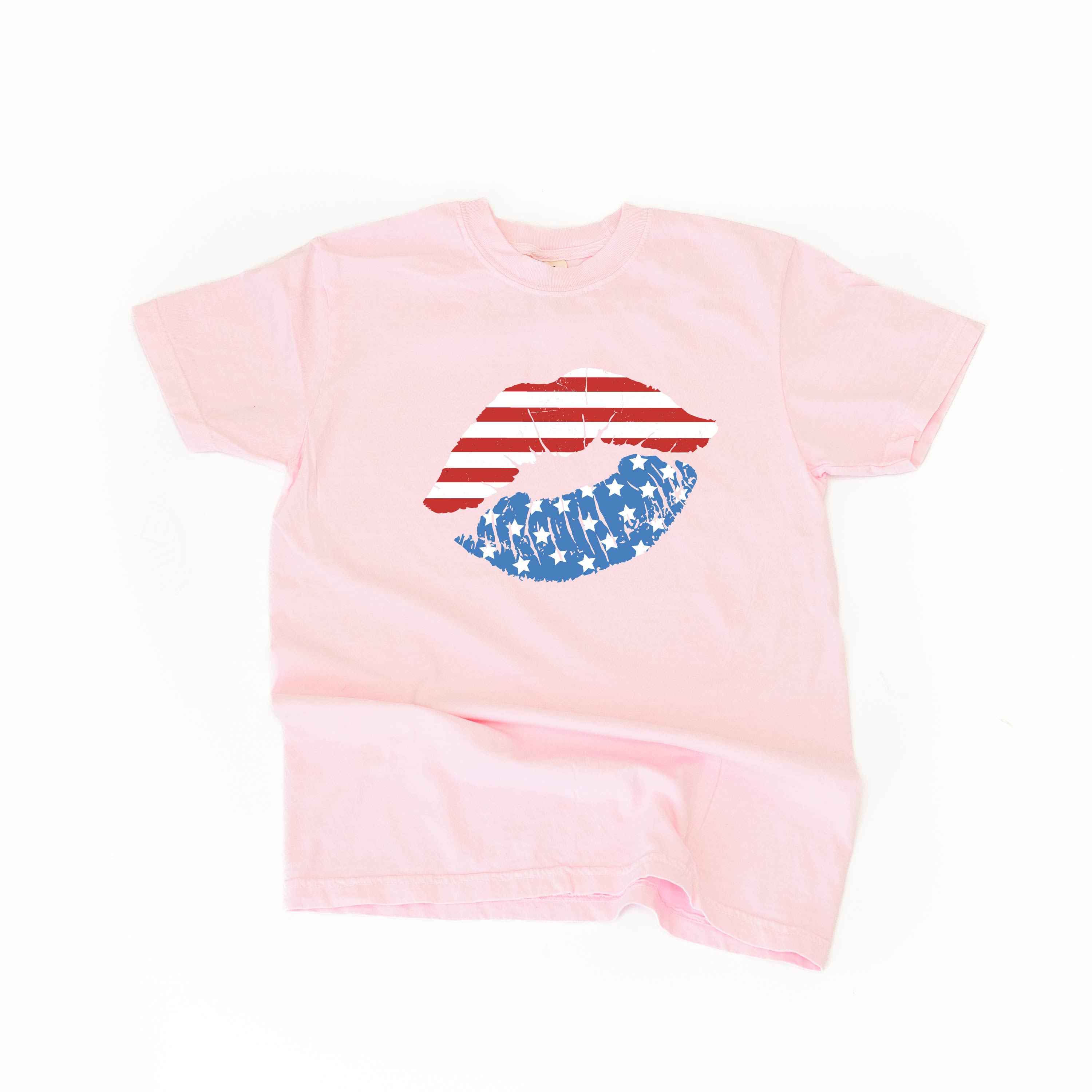 Patriotic Lips - Comfort Colors Tee Little Mama Shirt Shop
