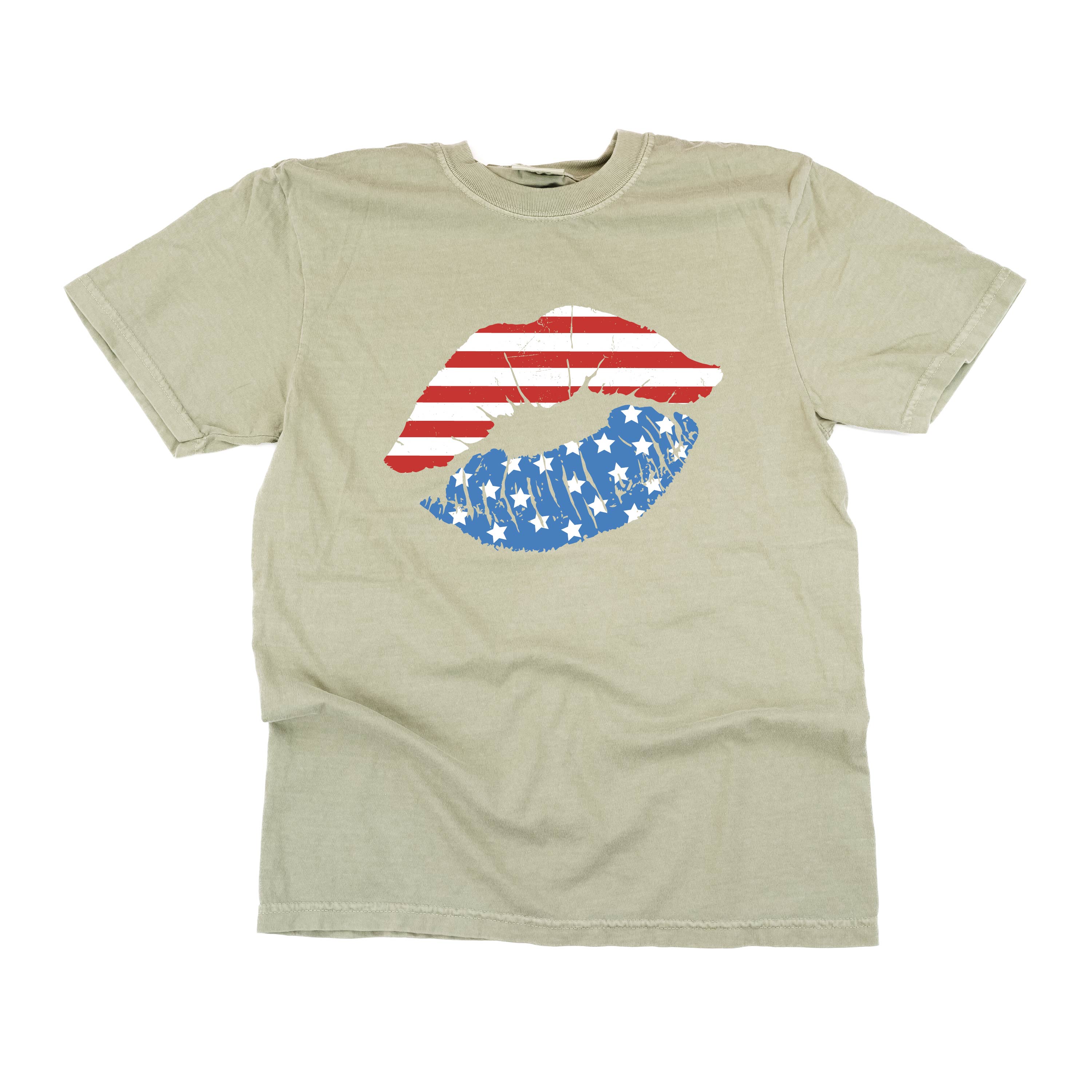 Patriotic Lips - Comfort Colors Tee Little Mama Shirt Shop