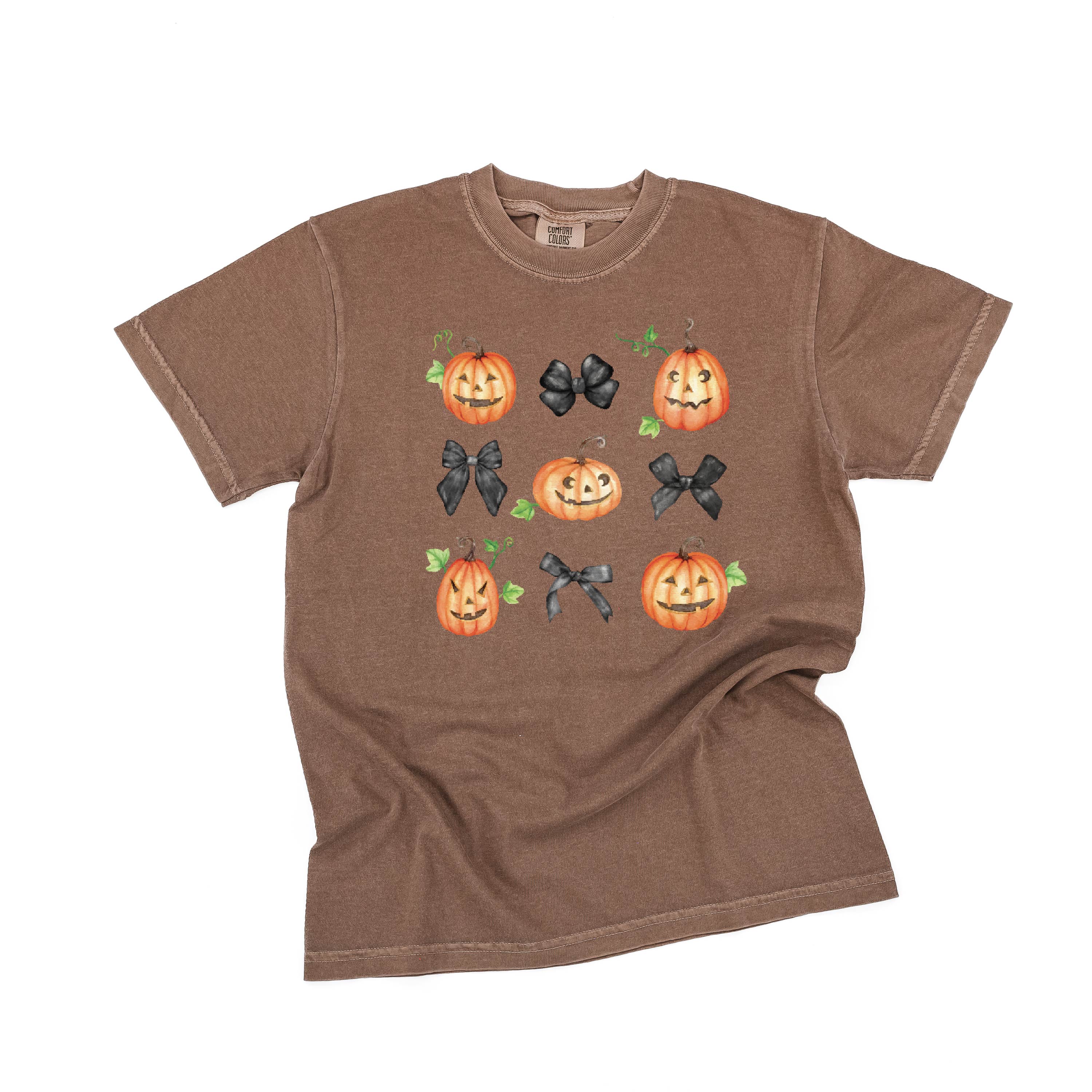 Pumpkins-n-Bows - Short Sleeve Comfort Colors Tee Little Mama Shirt Shop