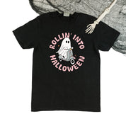 Rollin' Into Halloween - Short Sleeve Comfort Colors Tee Little Mama Shirt Shop